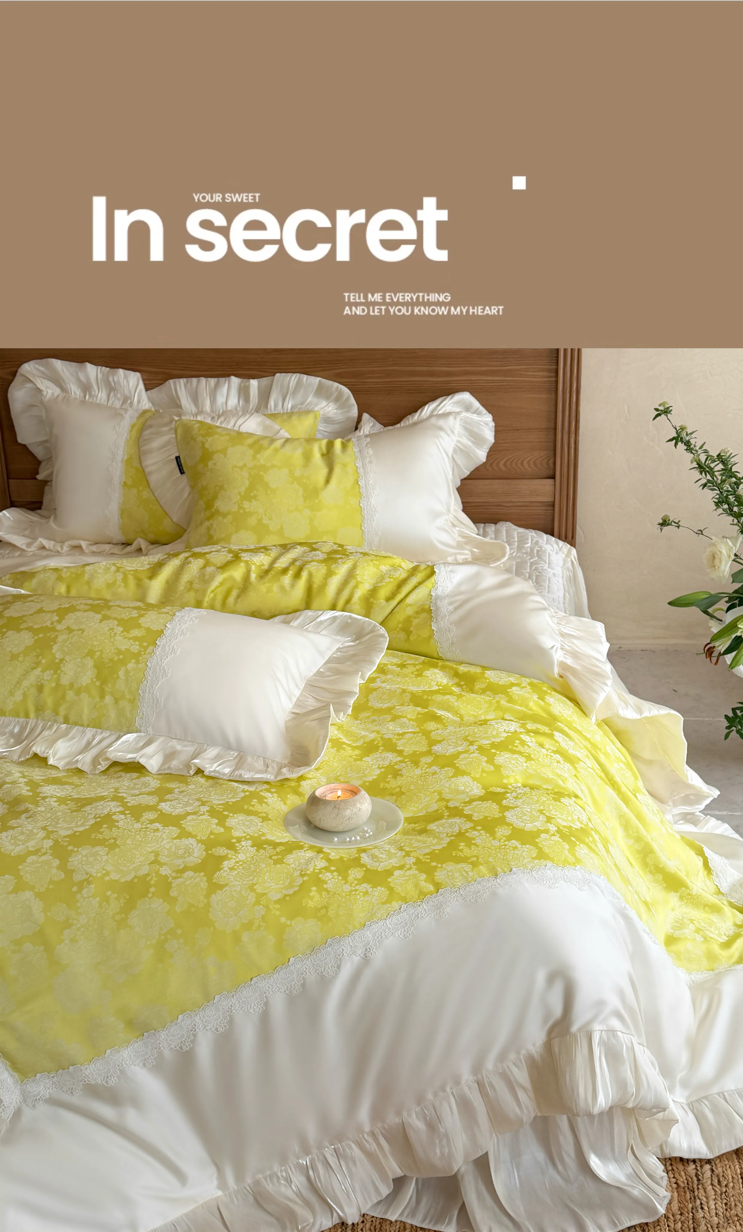Retro-Lime-Green-Jacquard-Floral-Tencel-Cotton-Duvet-Cover-Home-Textiles-Set11