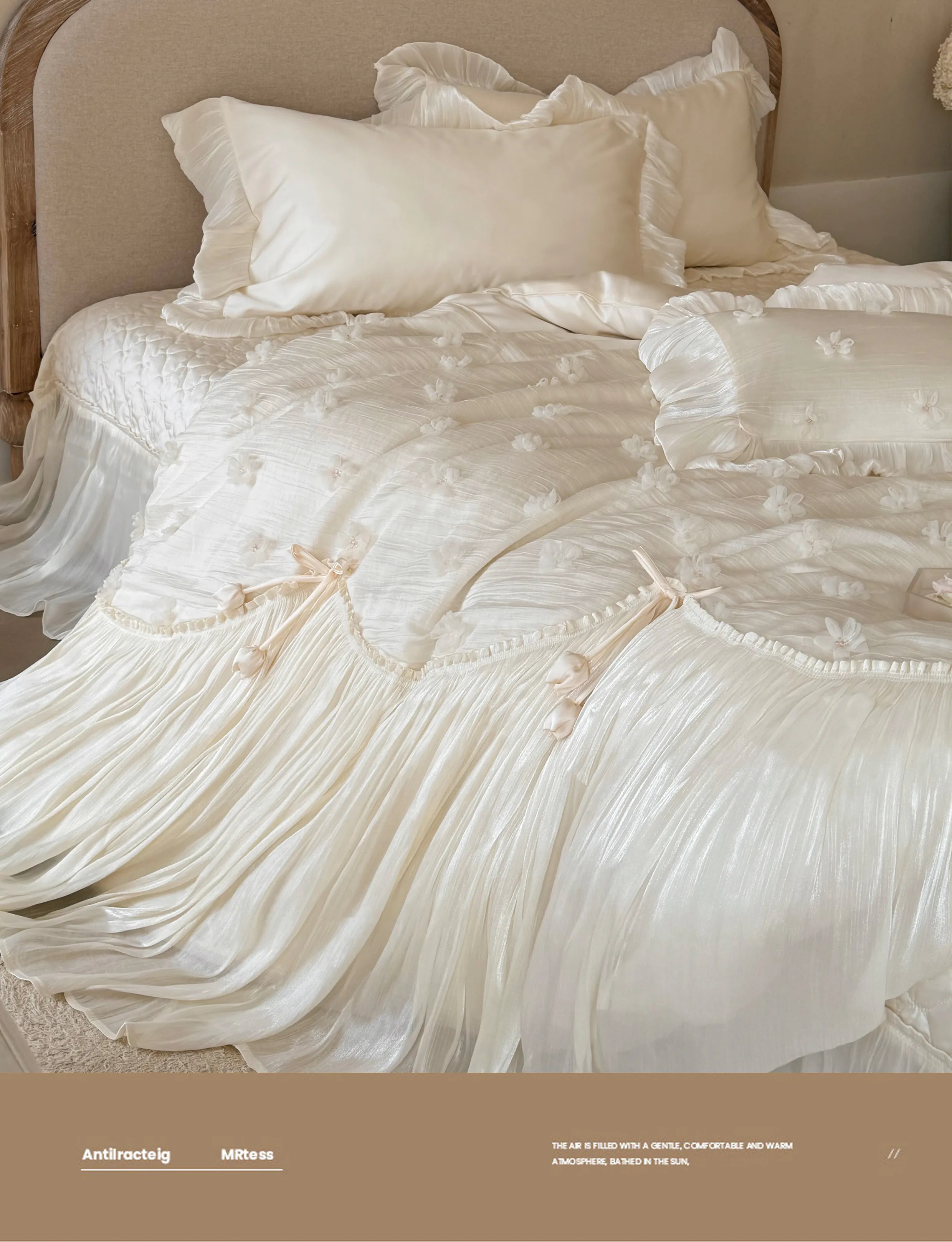 Couture-Princess-100s-Cotton-Lace-3D-Flowers-Creamy-Bedding-4-Pcs-Set08