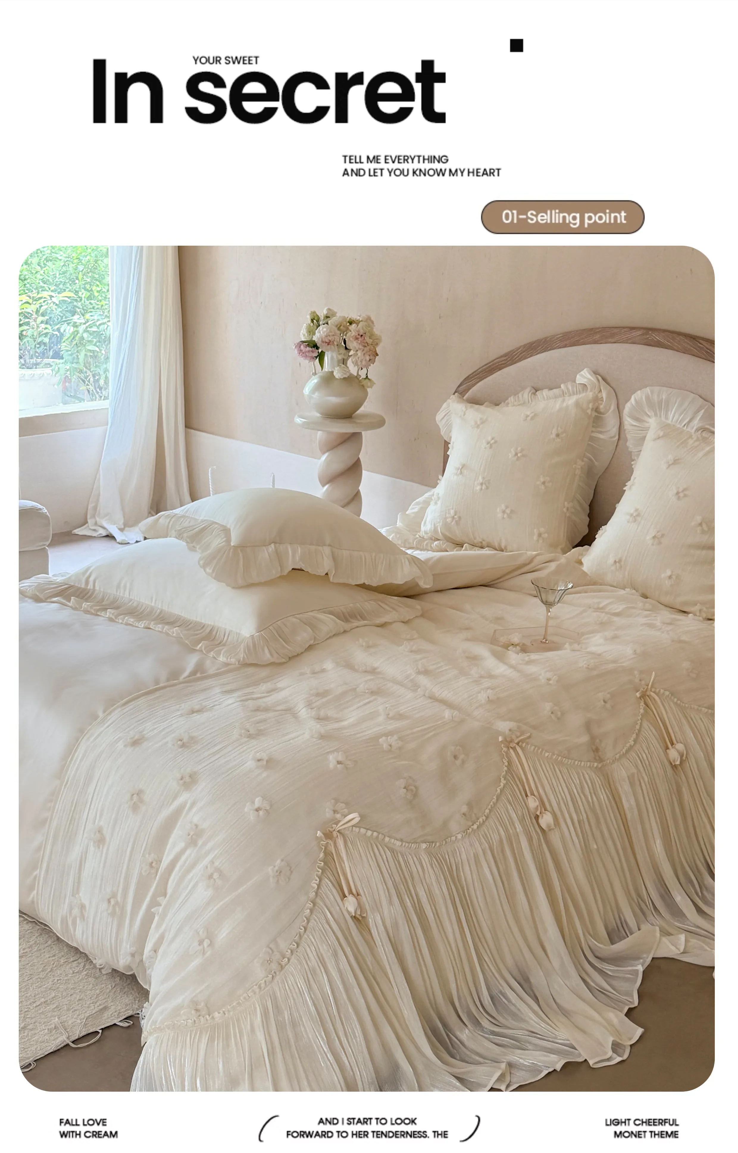 Couture-Princess-100s-Cotton-Lace-3D-Flowers-Creamy-Bedding-4-Pcs-Set09