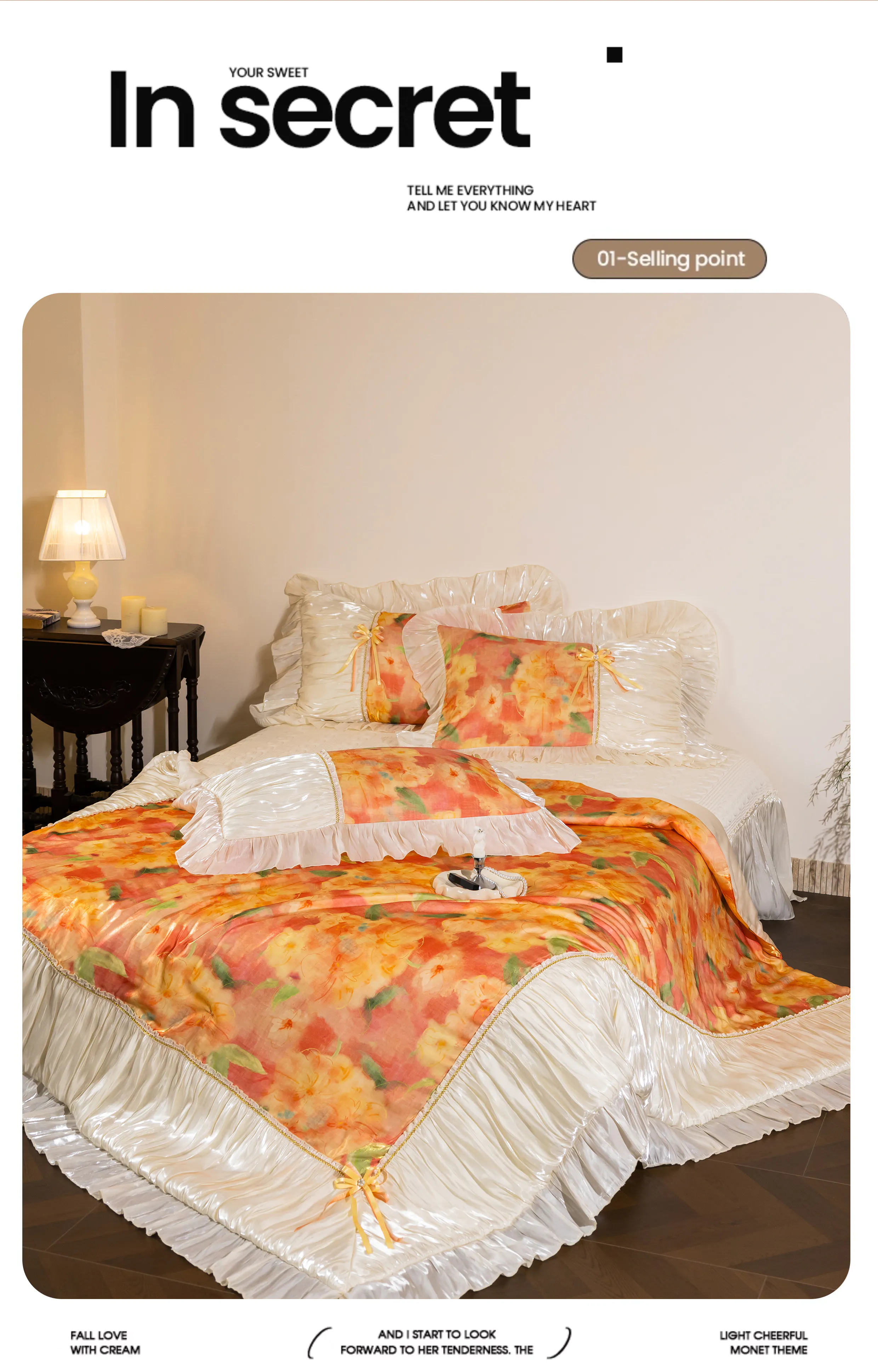 Princess-Warm-Orange-Tencel-Cotton-Floral-Ruffled-Hem-4-Piece-Bedding-Set10