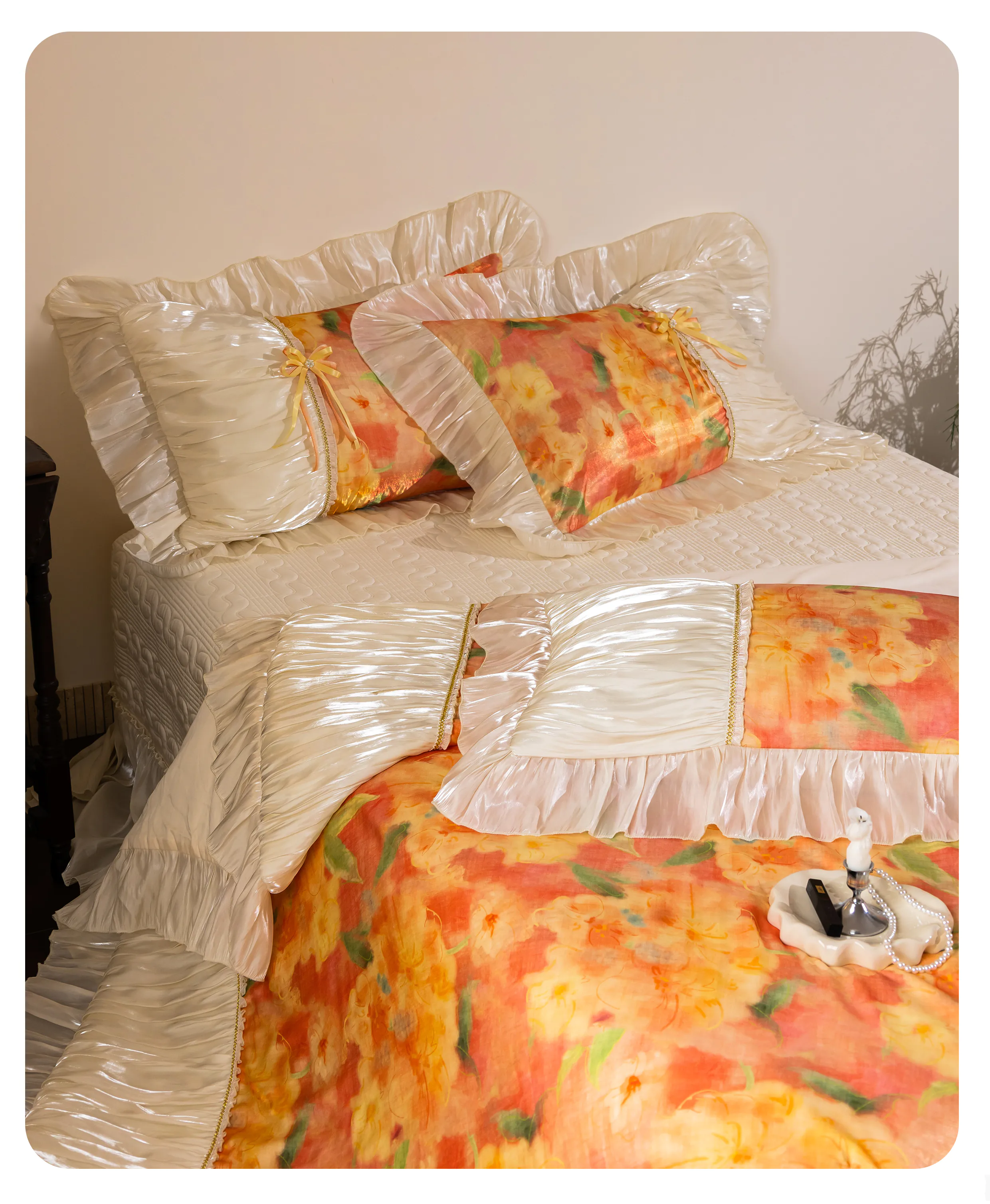 Princess-Warm-Orange-Tencel-Cotton-Floral-Ruffled-Hem-4-Piece-Bedding-Set11