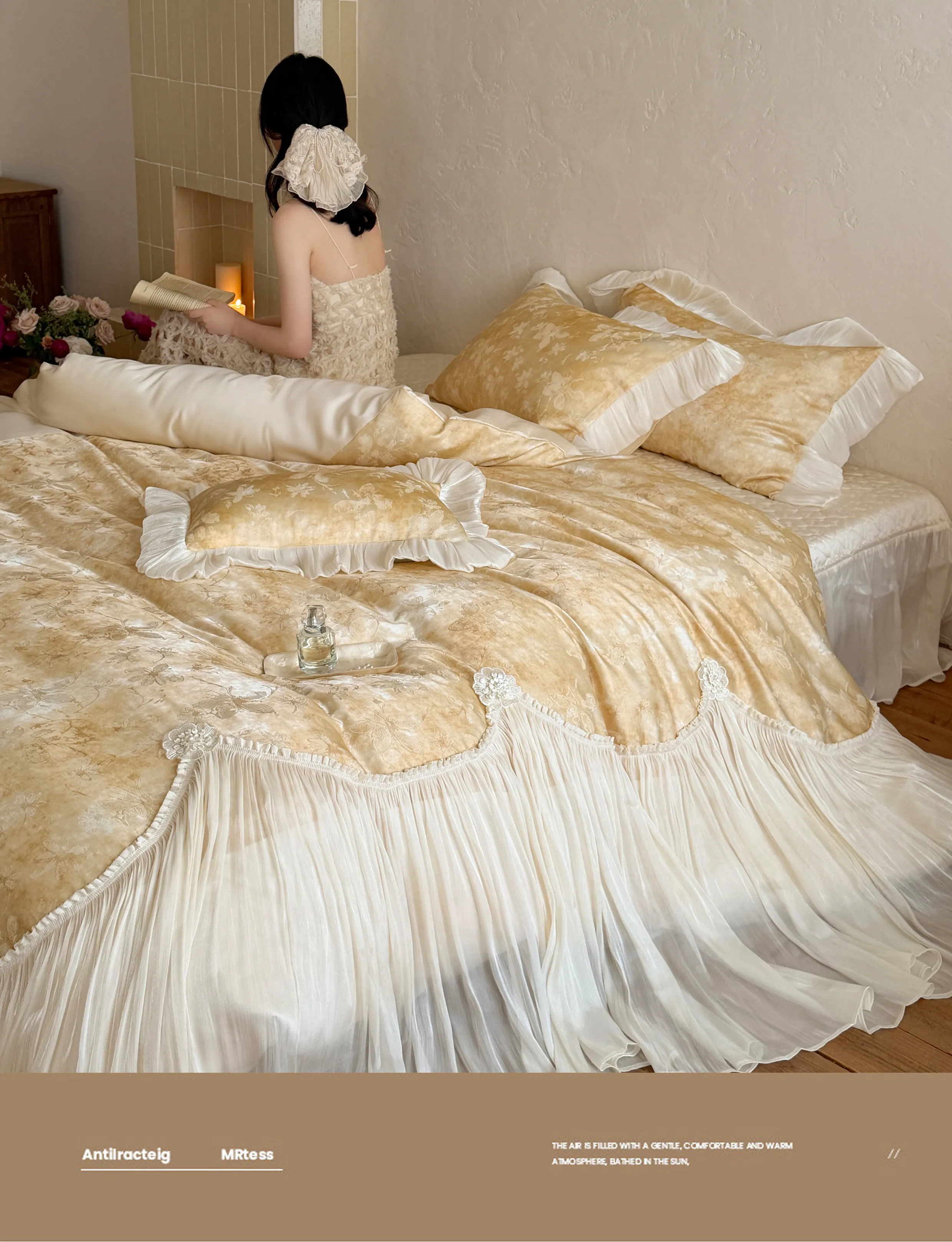 Victoria-Luxury-Tencel-Cotton-Jacquard-Floral-Pleated-4-Piece-Bedding-Set10