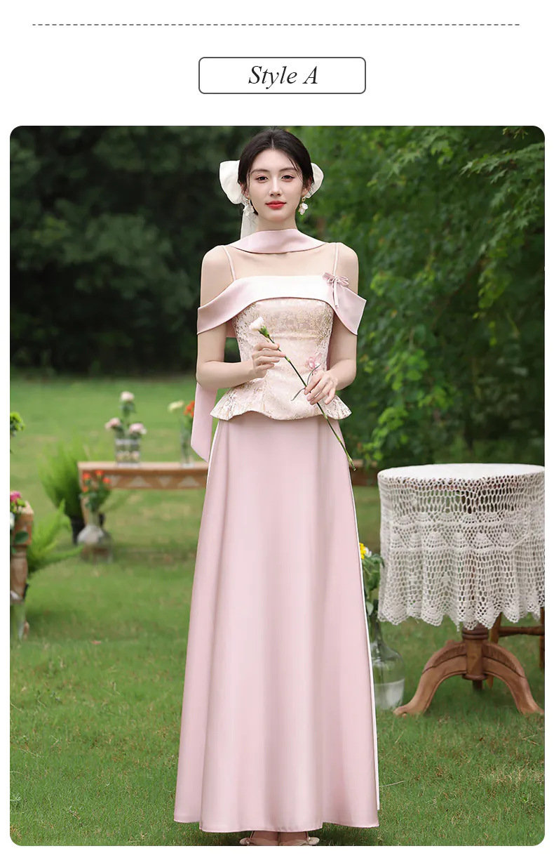 Blush-Pink-Jacquard-Peplum-Bodice-Satin-Wedding-Guest-Bridal-Party-Dress14