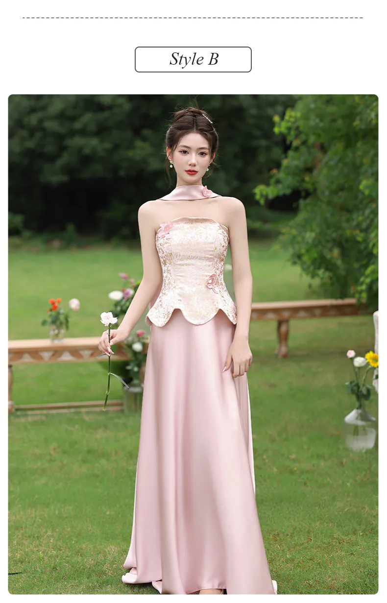 Blush-Pink-Jacquard-Peplum-Bodice-Satin-Wedding-Guest-Bridal-Party-Dress16