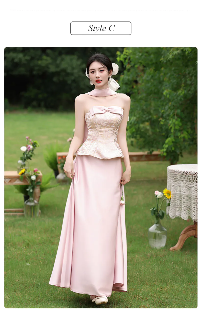 Blush-Pink-Jacquard-Peplum-Bodice-Satin-Wedding-Guest-Bridal-Party-Dress18
