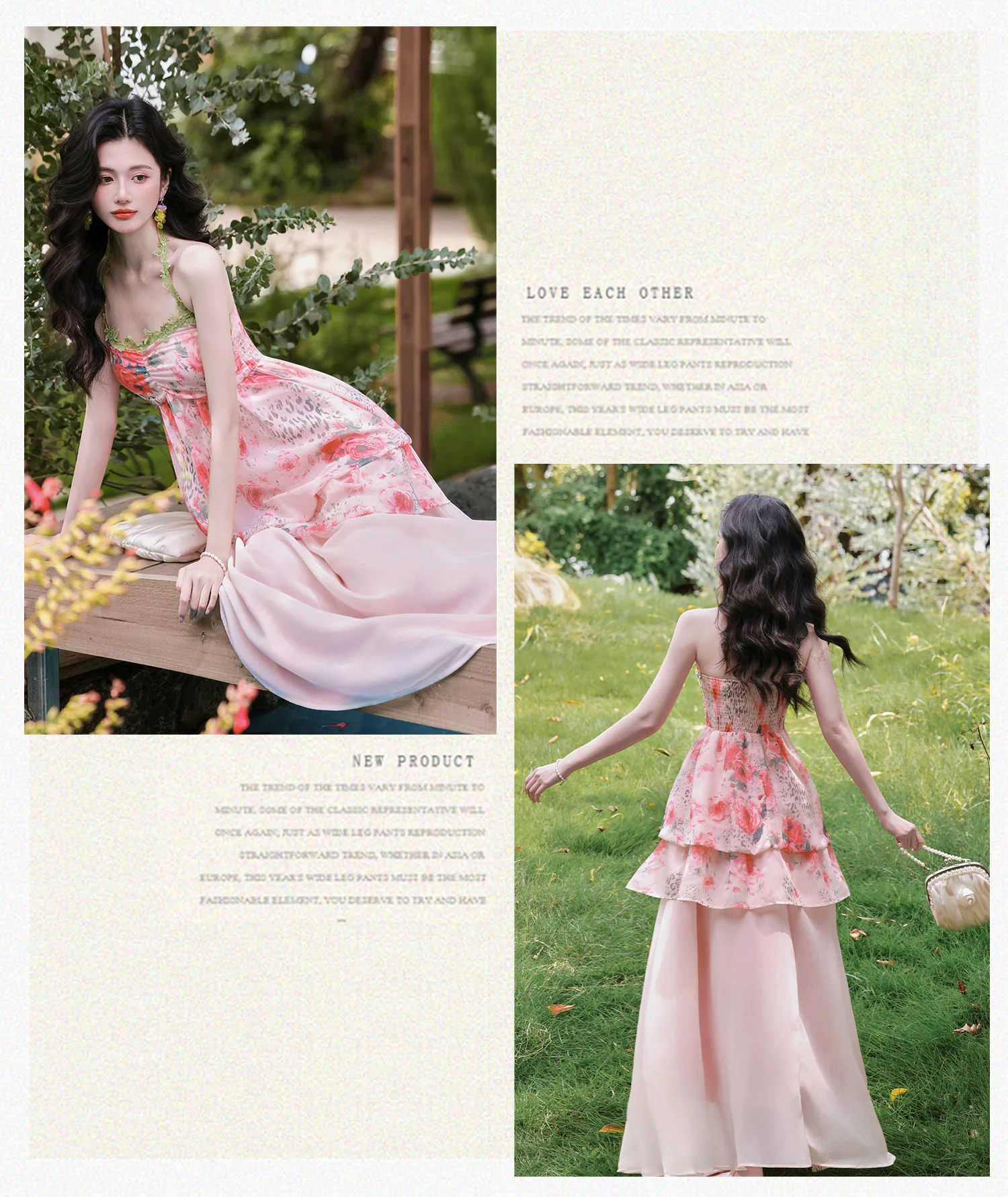 Bohemian-Pink-Watercolor-Floral-Print-Slip-Dress-with-Fringed-Shawl-Set09