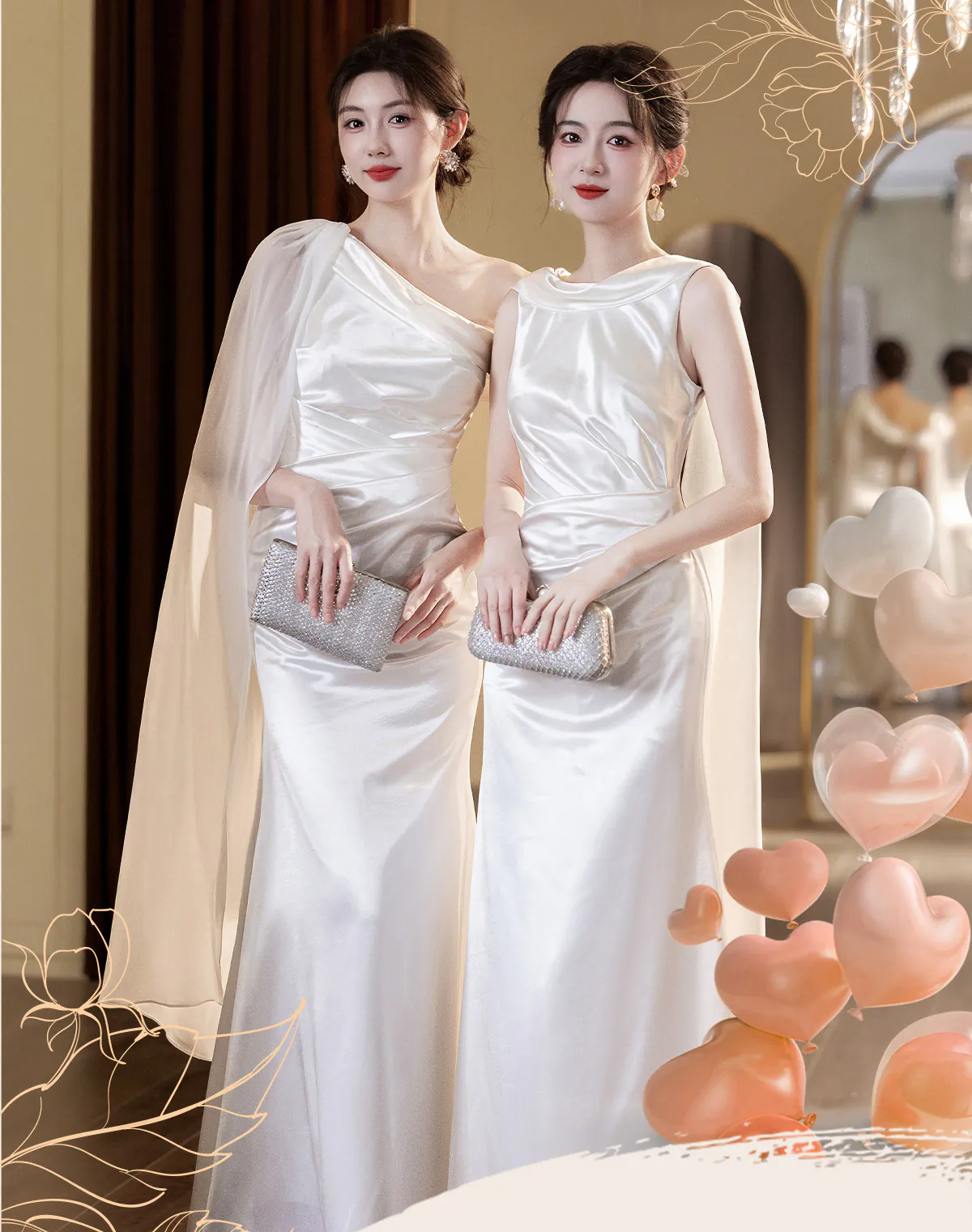 Classic-Ivory-Mismatched-White-Satin-Bridal-Party-Wedding-Guest-Dress07