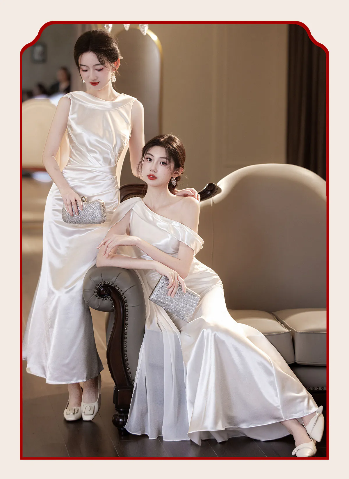 Classic-Ivory-Mismatched-White-Satin-Bridal-Party-Wedding-Guest-Dress19