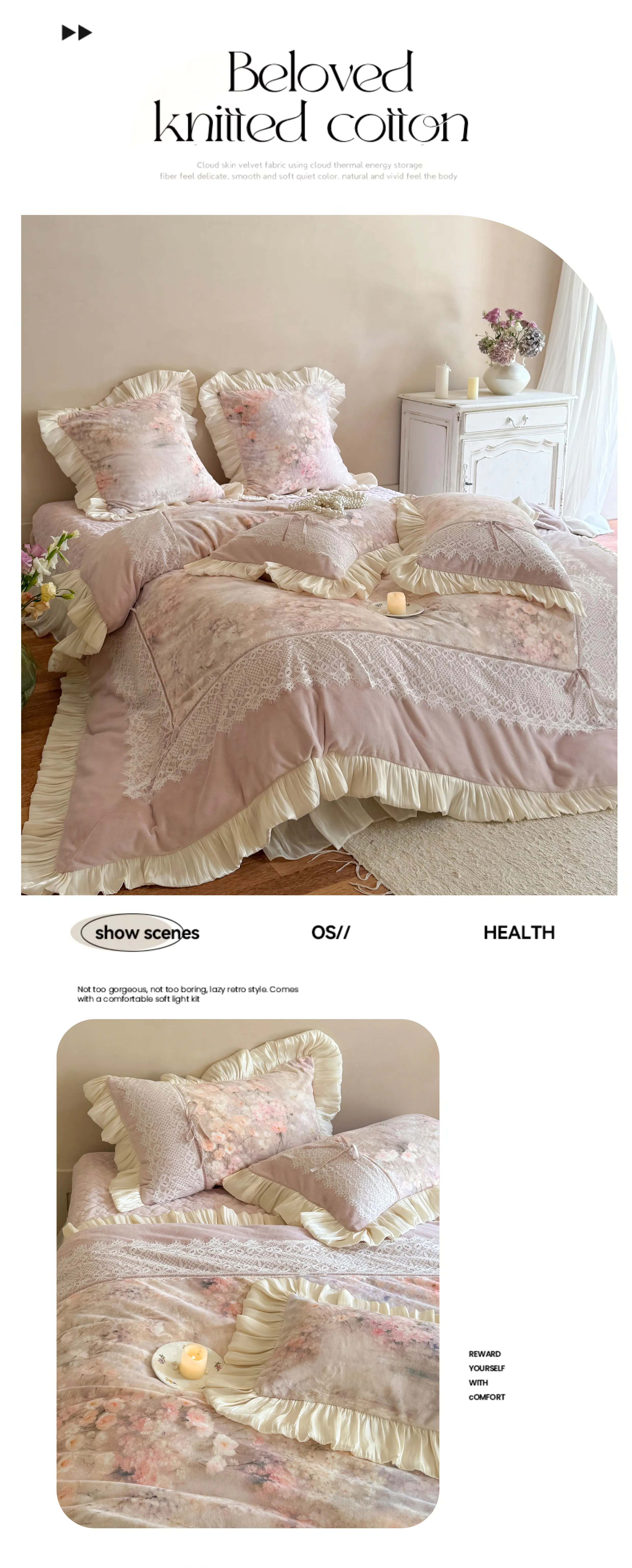 Cottagecore-Reversible-Floral-Print-260g-Milk-Velvet-Winter-Bedding-Set14