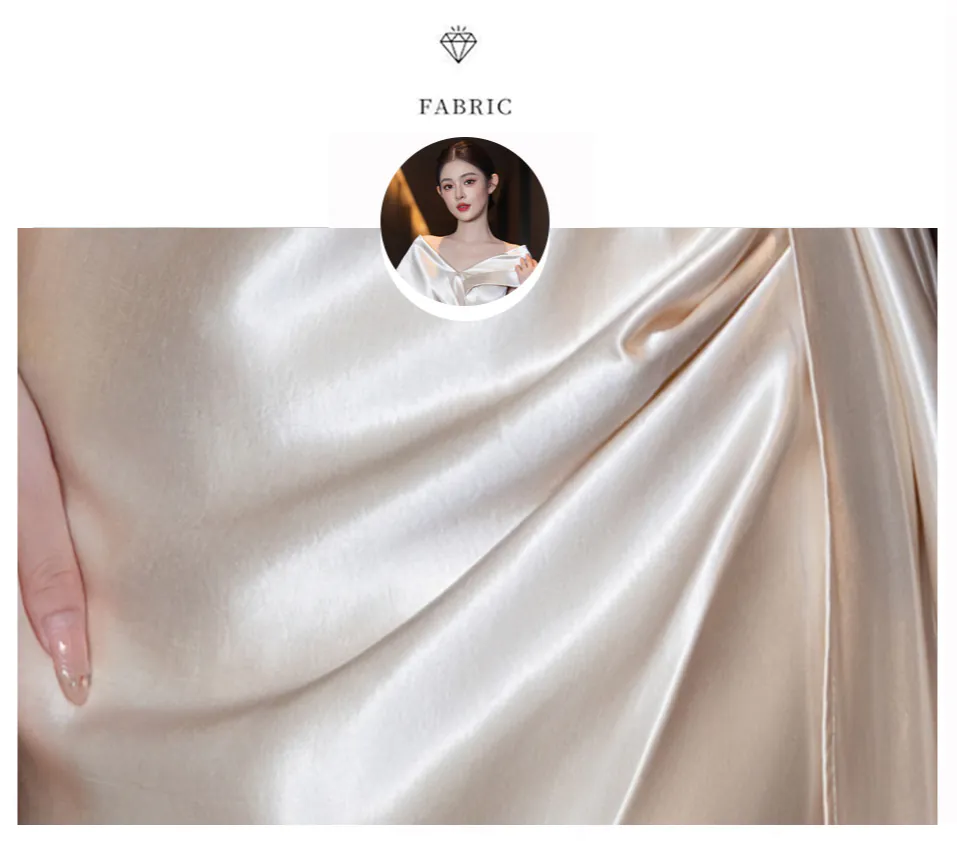 Lustrous-Gilded-Champagne-Satin-Maid-of-Honor-Wedding-Reception-Dress15