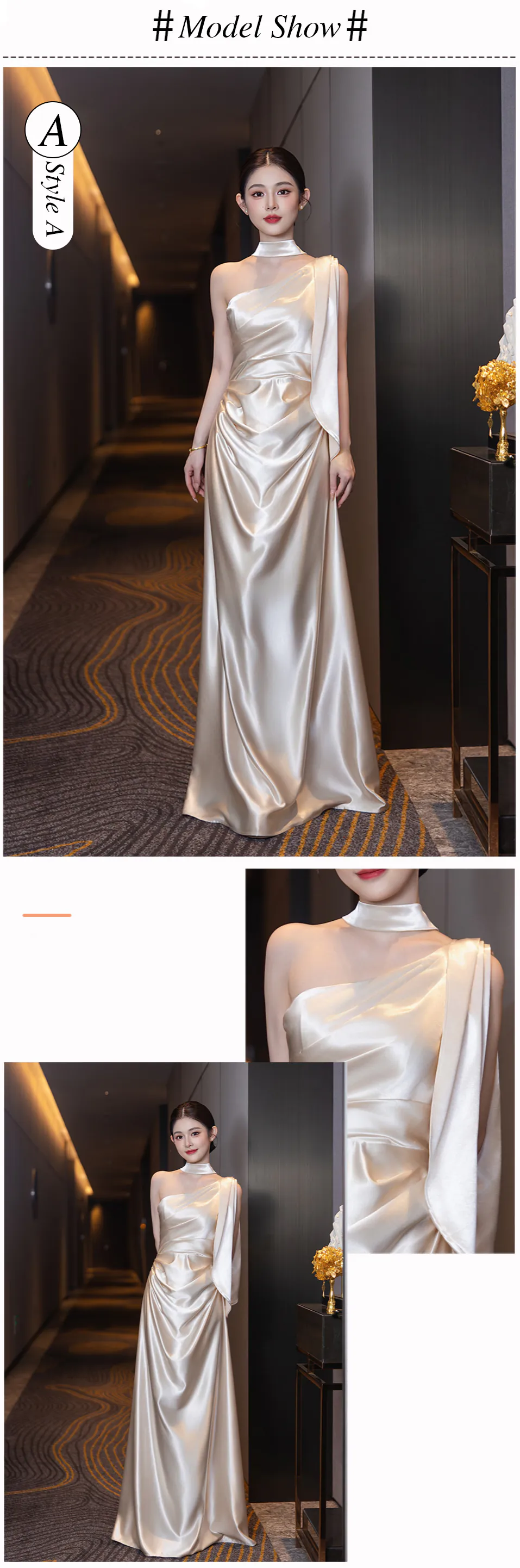 Lustrous-Gilded-Champagne-Satin-Maid-of-Honor-Wedding-Reception-Dress16