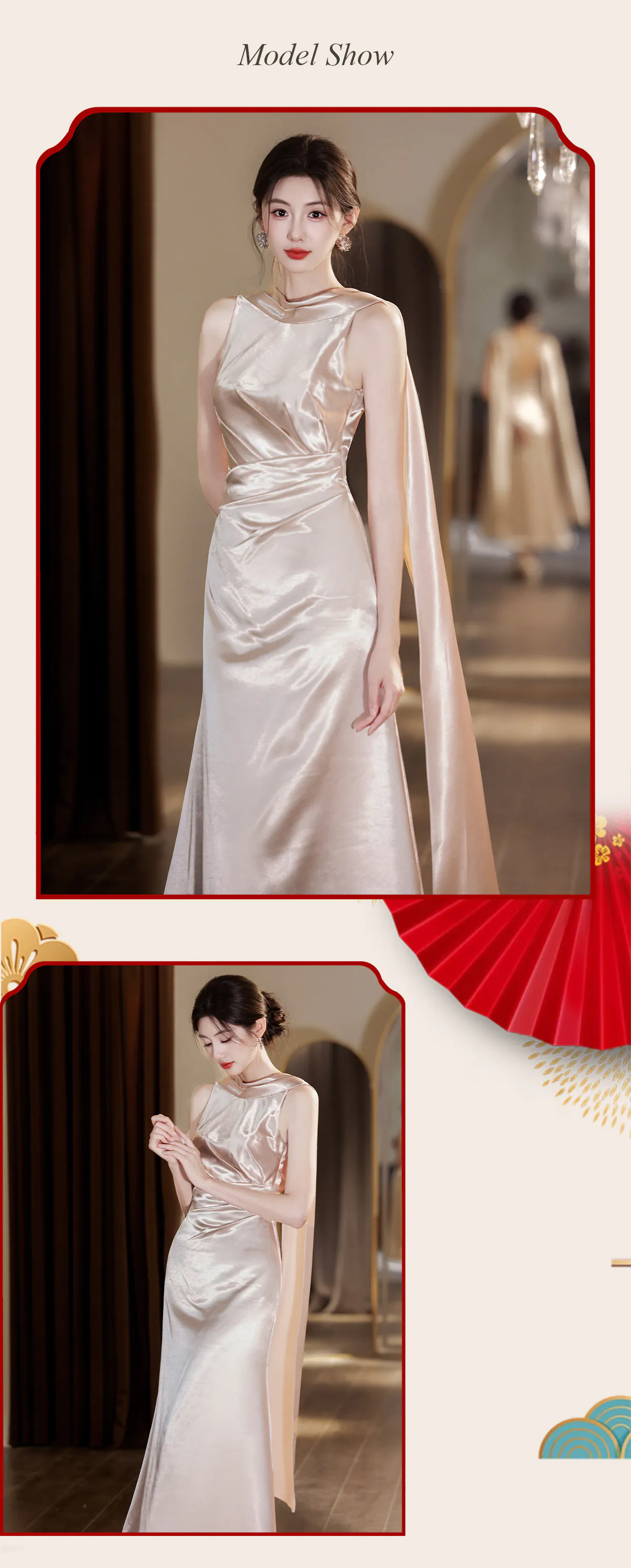 Modern-Light-Khaki-Glossy-Satin-Ruched-Bodice-Asymmetrical-Bridesmaid-Dress20