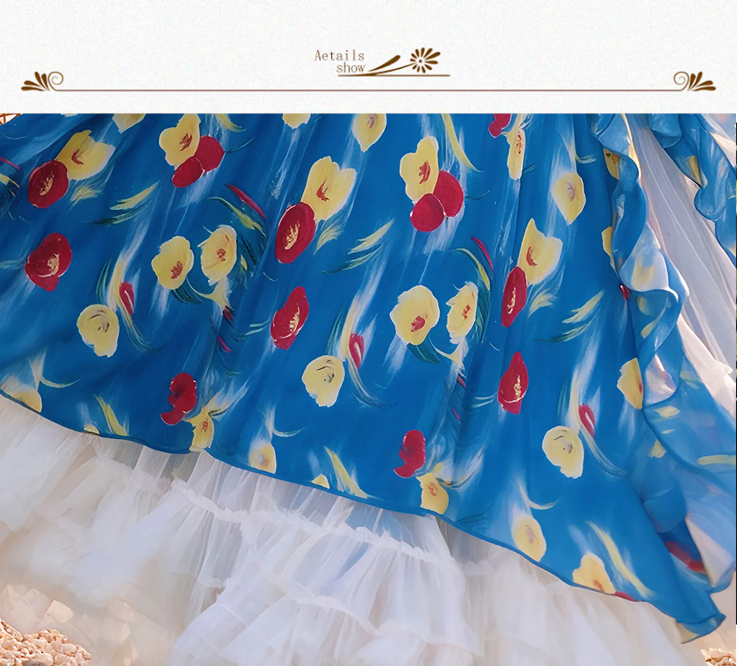 Vibrant-Blue-Floral-Ruffle-V-Neck-Slip-Dress-with-Apricot-Tulle-Skirt-2-Piece-Set08