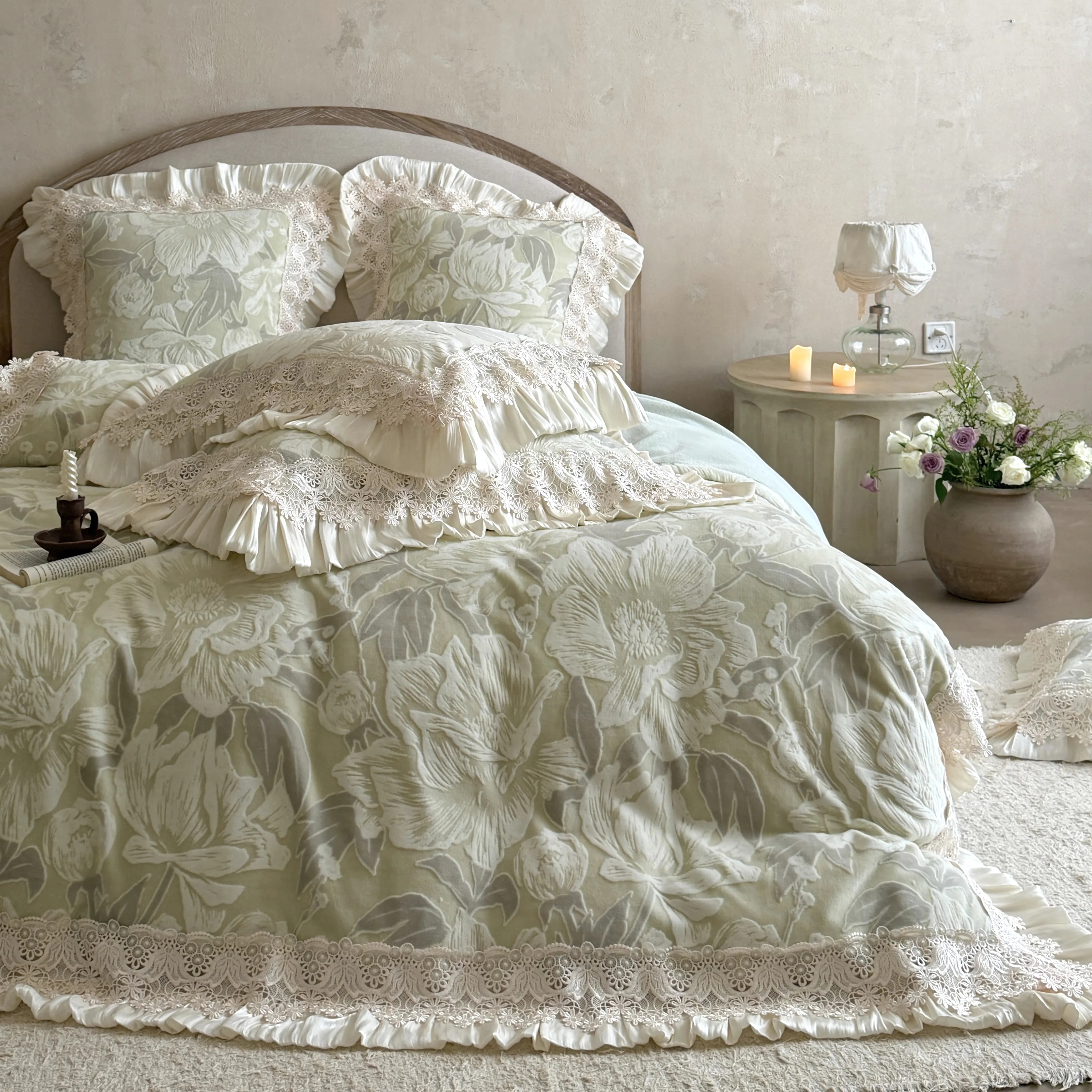 Vintage 3D Carved Peony Floral Winter Milk Velvet Fleece Duvet Cover Set04 Vintage 3D Carved Peony Floral Winter Milk Velvet Fleece Duvet Cover Set04