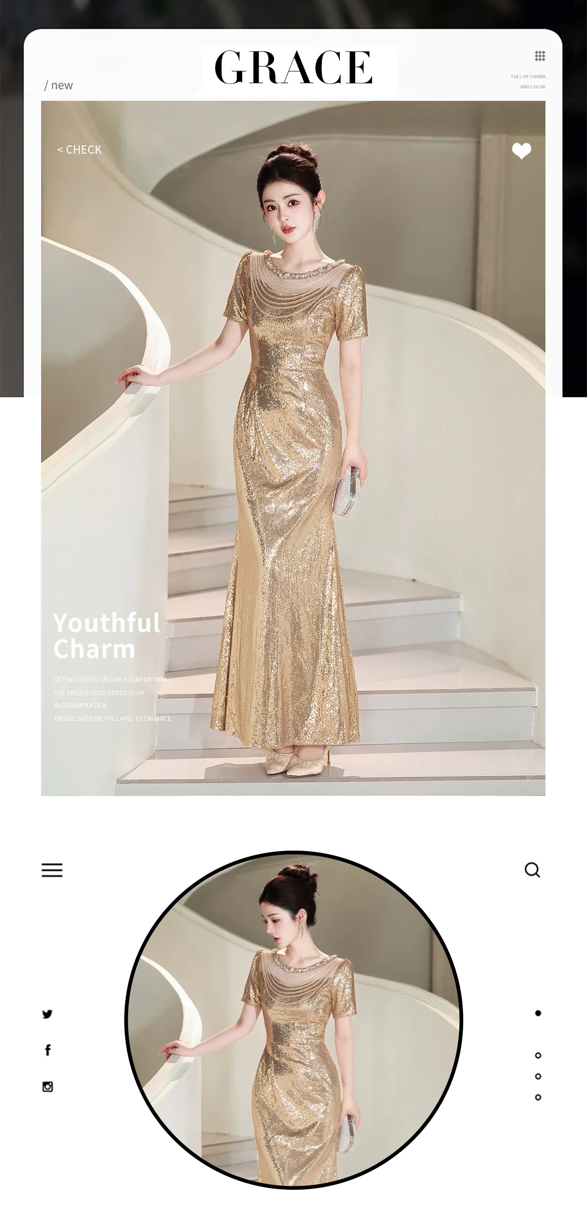 Beaded-Illusion-Neckline-Short-Sleeves-Gold-Sequin-Mermaid-Evening-Gown07
