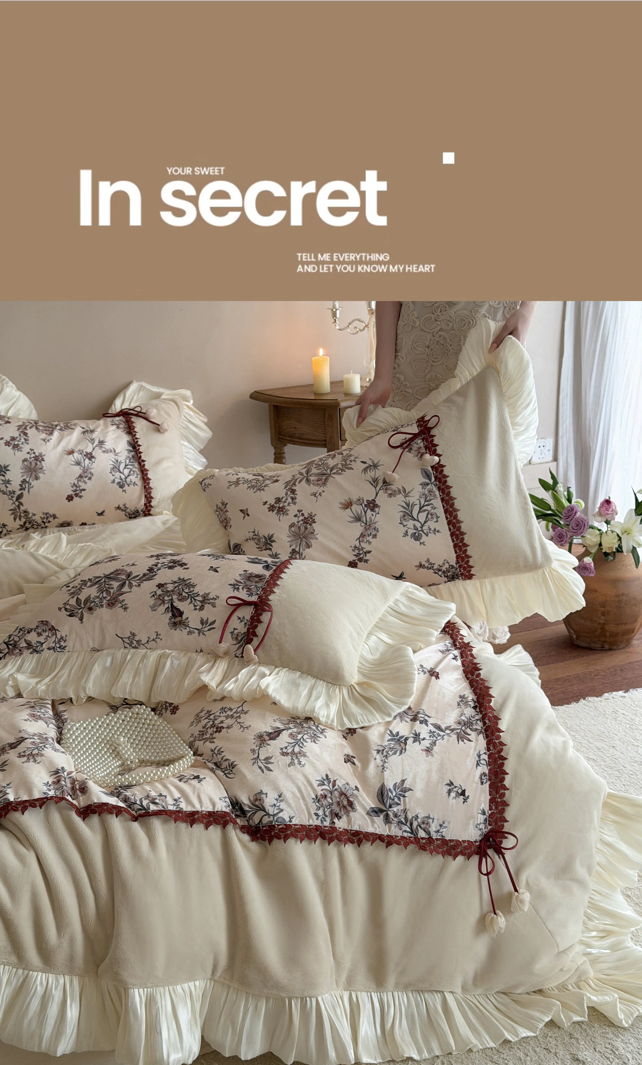 Botanical-Print-Winter-Warm-260g-Matte-Milk-Velvet-Comforter-Cover-Set13
