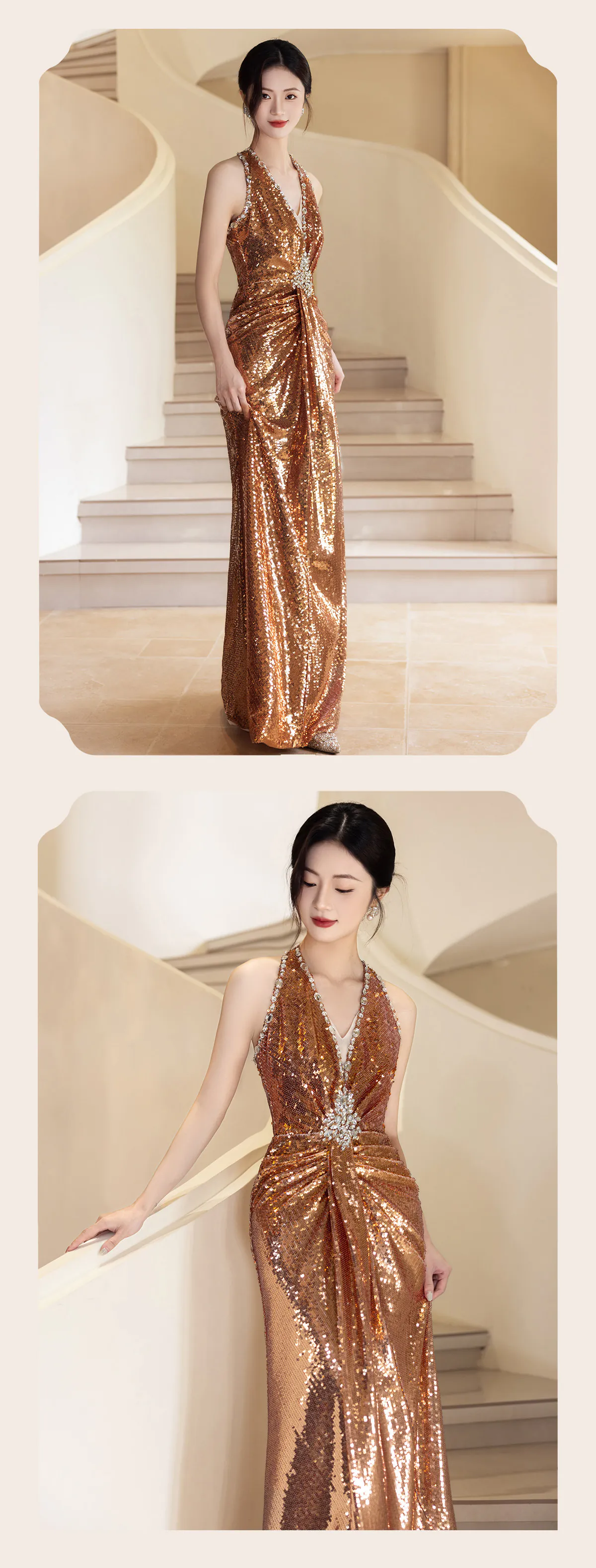 Champagne-Gold-Deep-V-Neck-Ruched-Bodice-Sequin-Sleeveless-Prom-Dress08