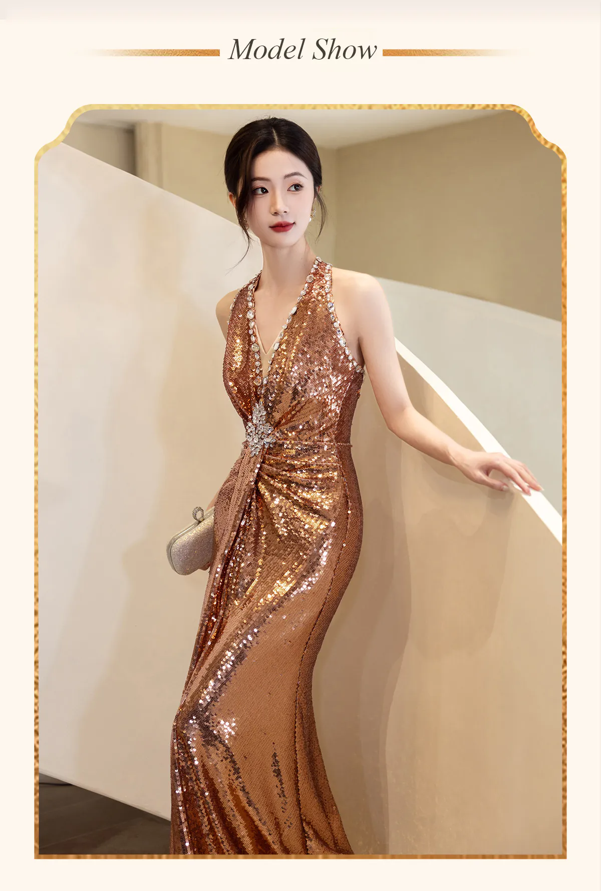 Champagne-Gold-Deep-V-Neck-Ruched-Bodice-Sequin-Sleeveless-Prom-Dress11