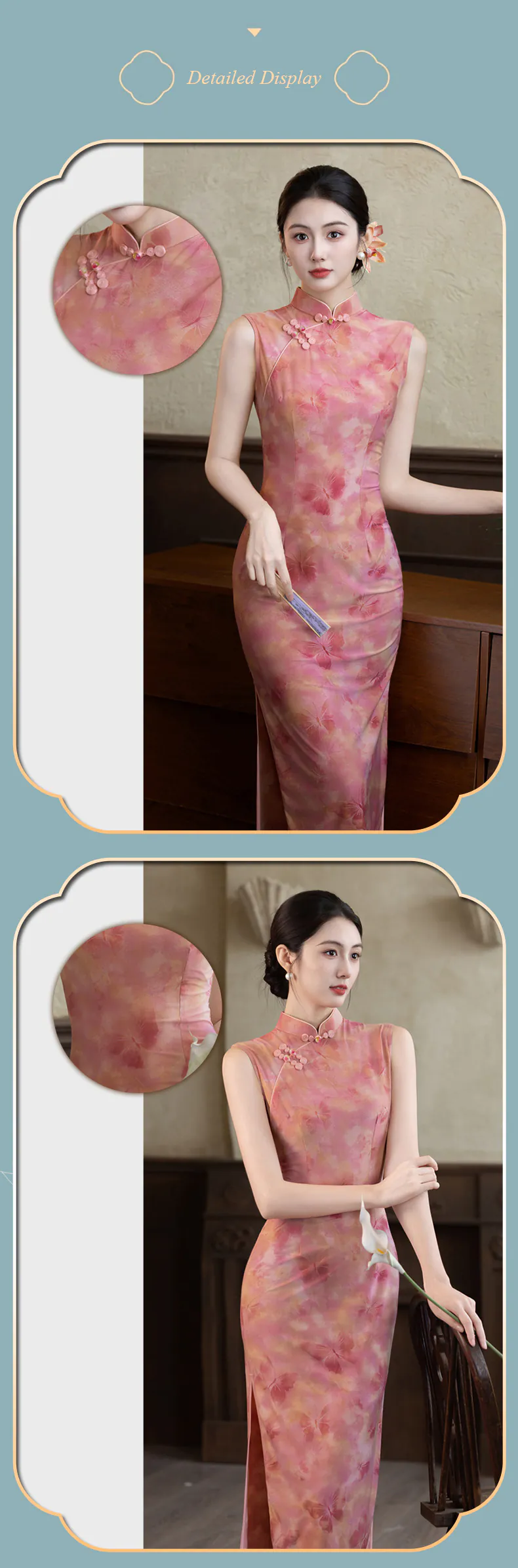 Ethereal-Watercolor-Blush-Peach-Pink-Tie-Dye-Butterfly-Print-Qipao-Dress12