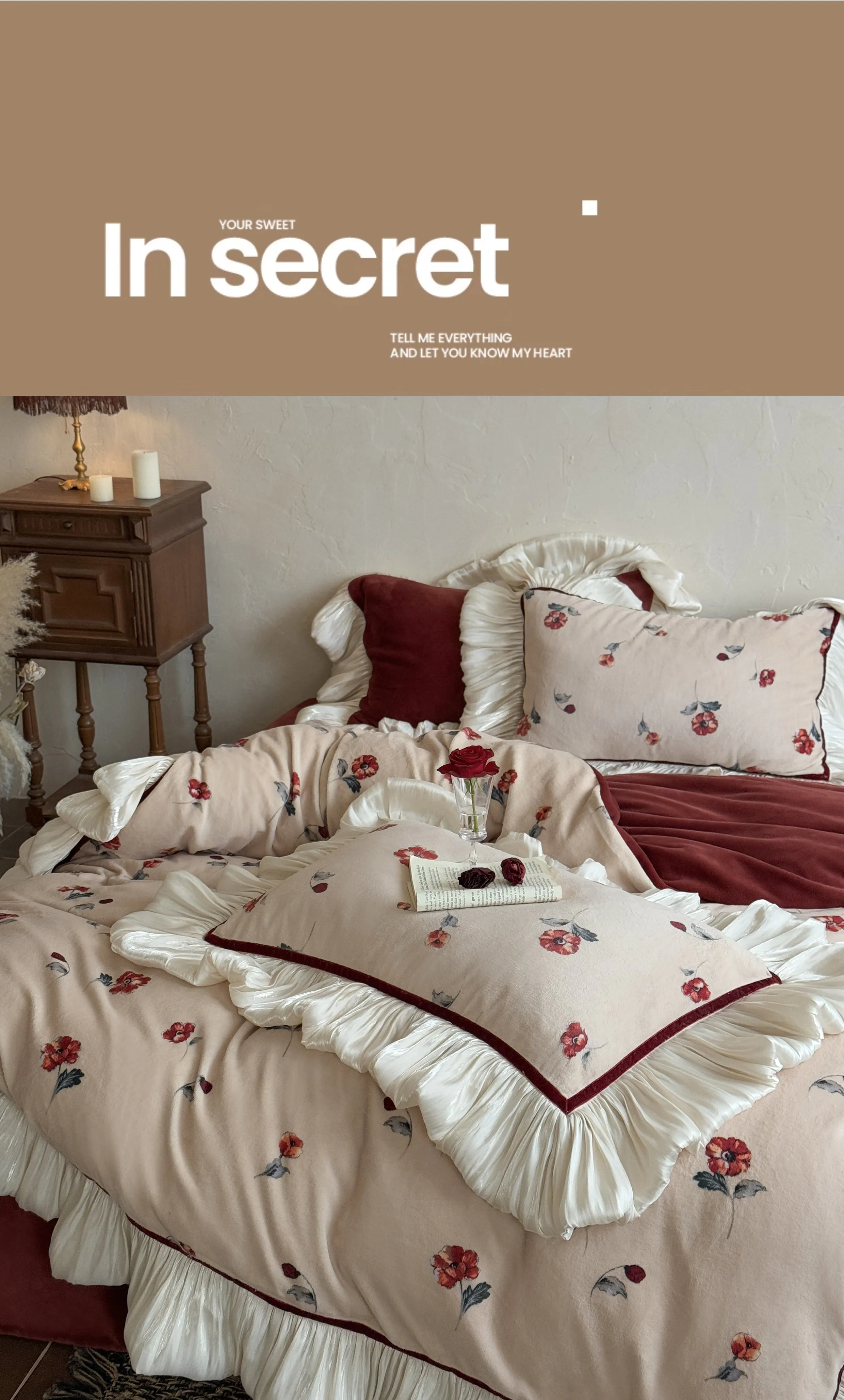 French-Retro-Floral-Matte-Milk-Fleece-Ruffle-Warm-Winter-Comforter-Cover-Set11