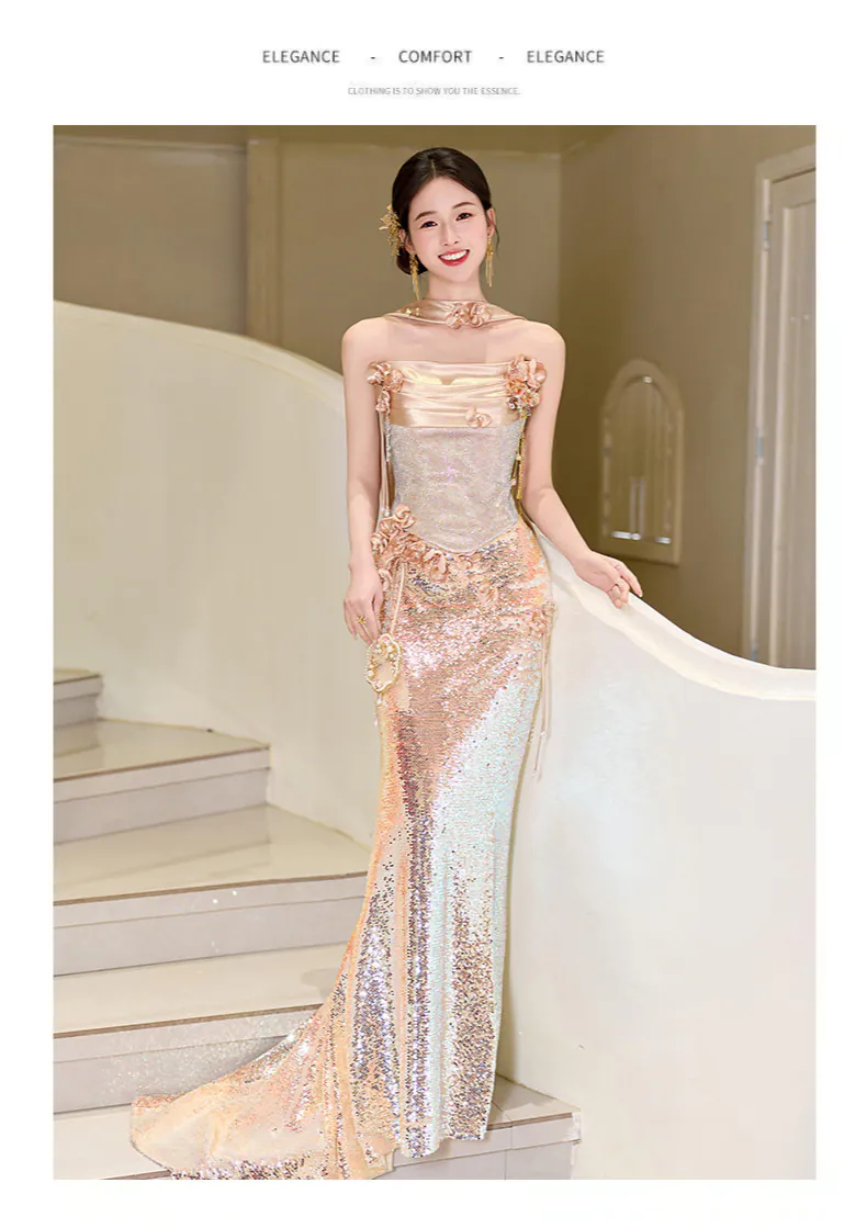 Glamorous-Rose-Gold-Shimmer-Ombre-Sequin-Mermaid-Strapless-Formal-Gown10