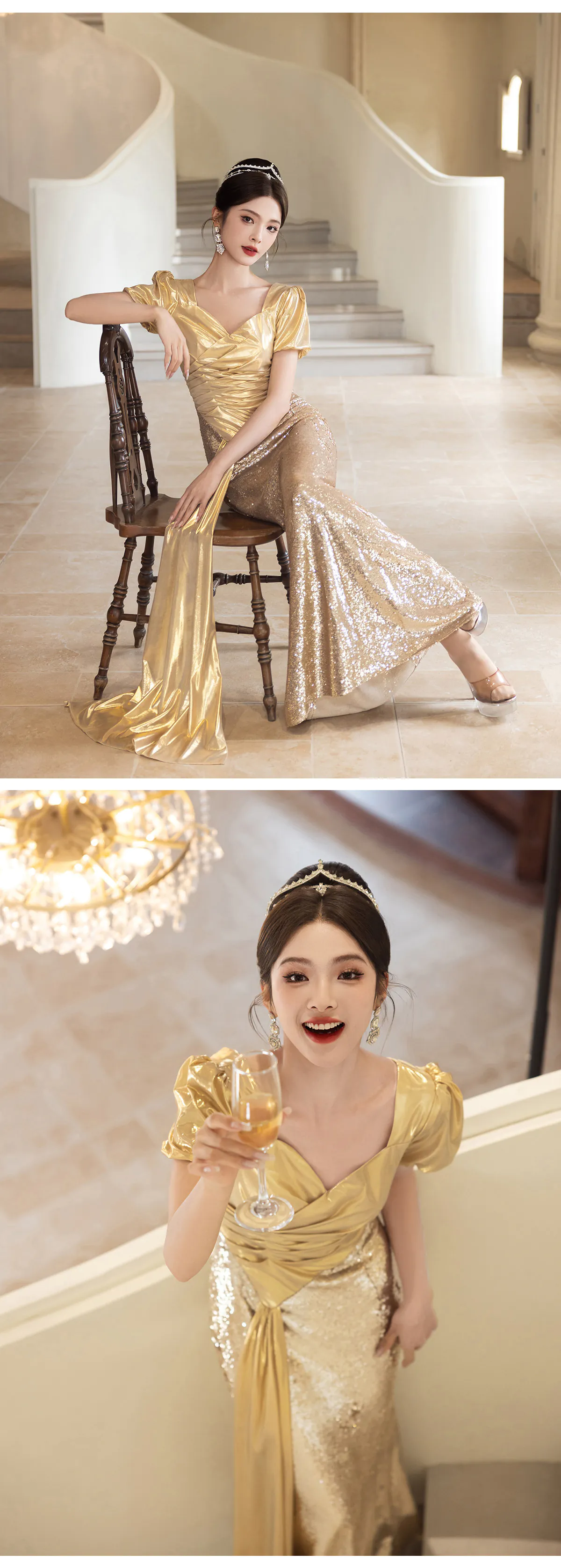 Gold-Glitter-Sequin-Asymmetrical-Waist-Spliced-Mermaid-Trumpet-Evening-Dress14