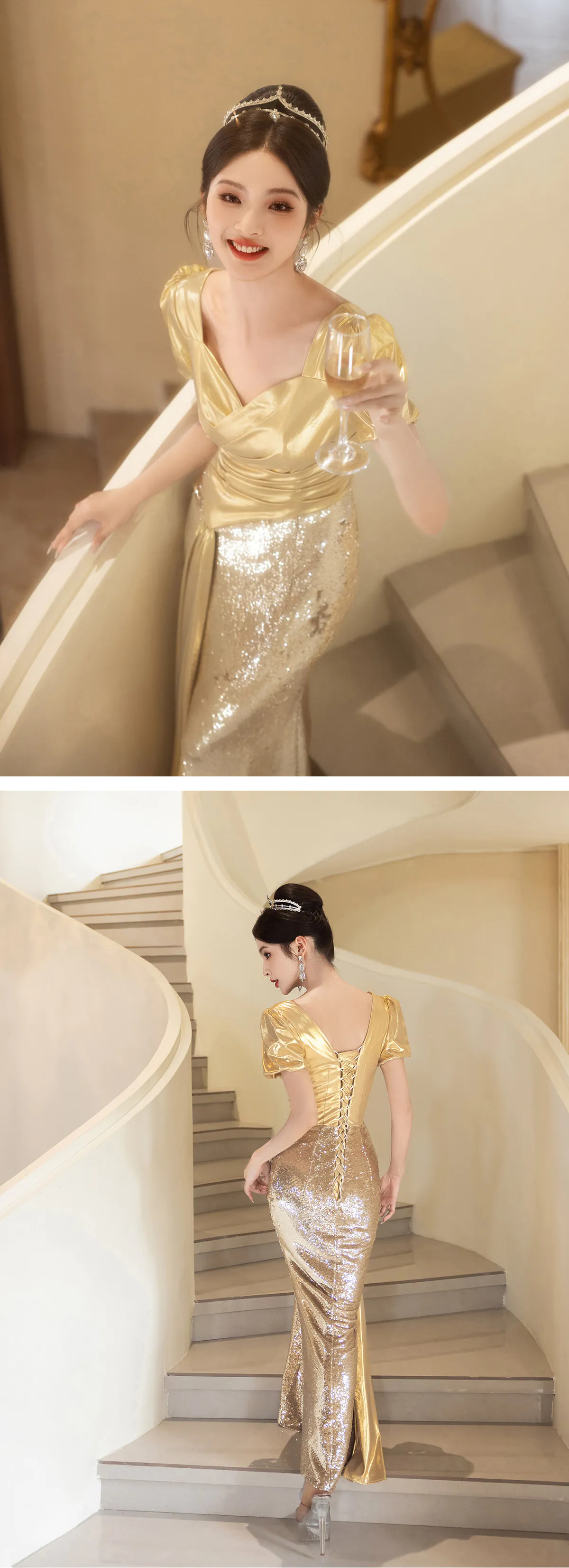Gold-Glitter-Sequin-Asymmetrical-Waist-Spliced-Mermaid-Trumpet-Evening-Dress15