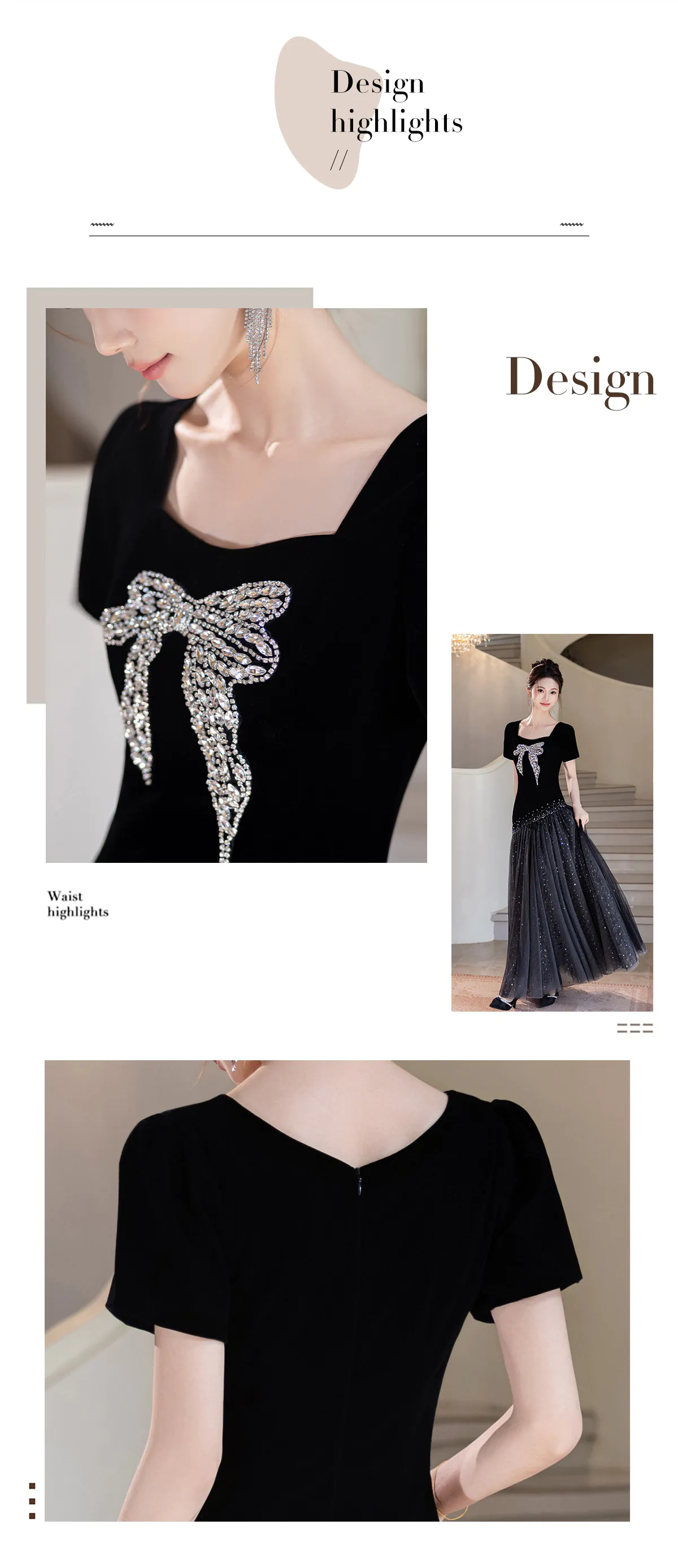 Hepburn-Style-Black-Velvet-Short-Sleeve-Evening-Dress-with-Rhinestone-Bow08
