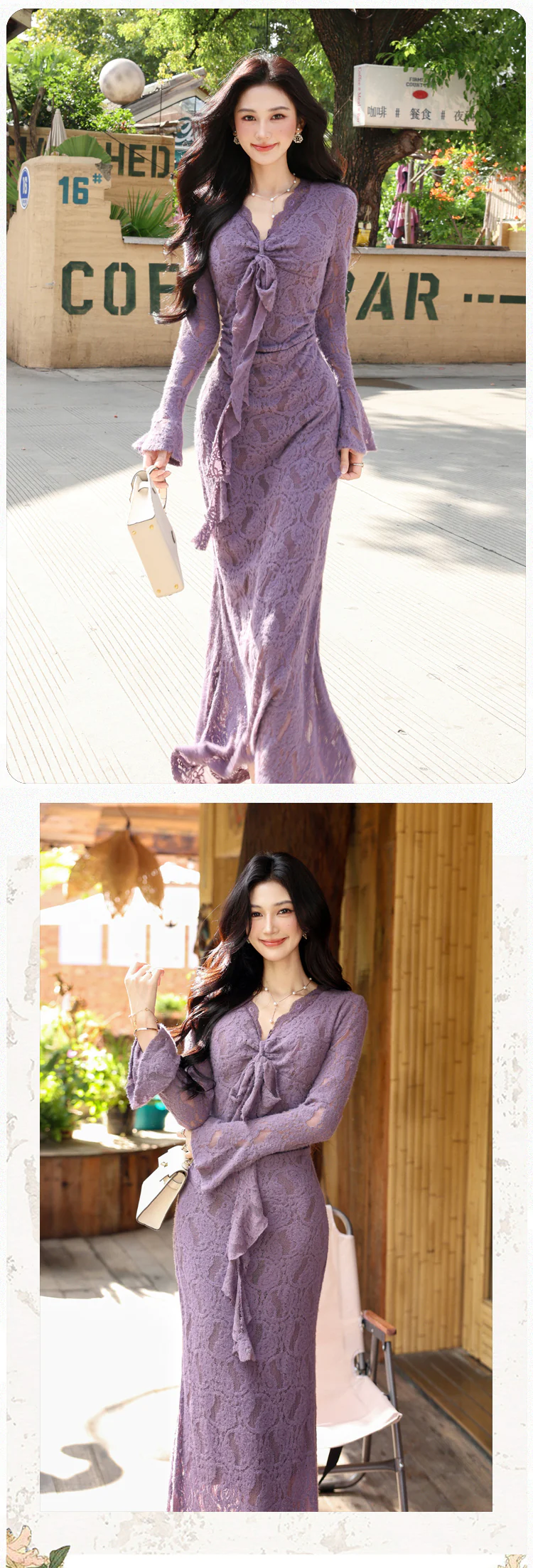 Lavender-Lilac-Sheer-Floral-Lace-V-Neck-Long-Flare-Sleeve-Bodycon-Dress11