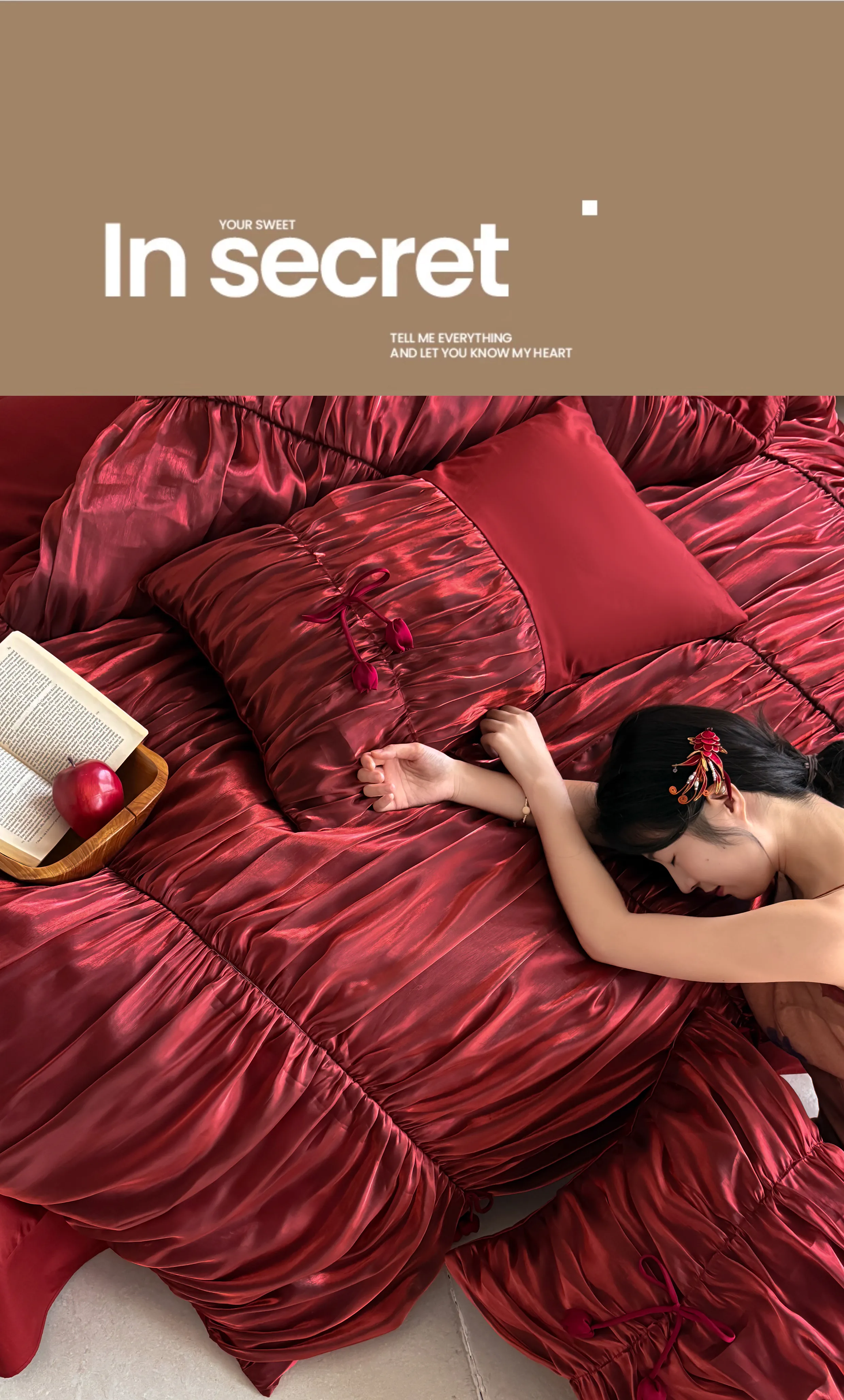 Luxurious-Crimson-Ruched-50s-2-Ply-Pure-Long-Staple-Cotton-4-Pcs-Bedding-Set11