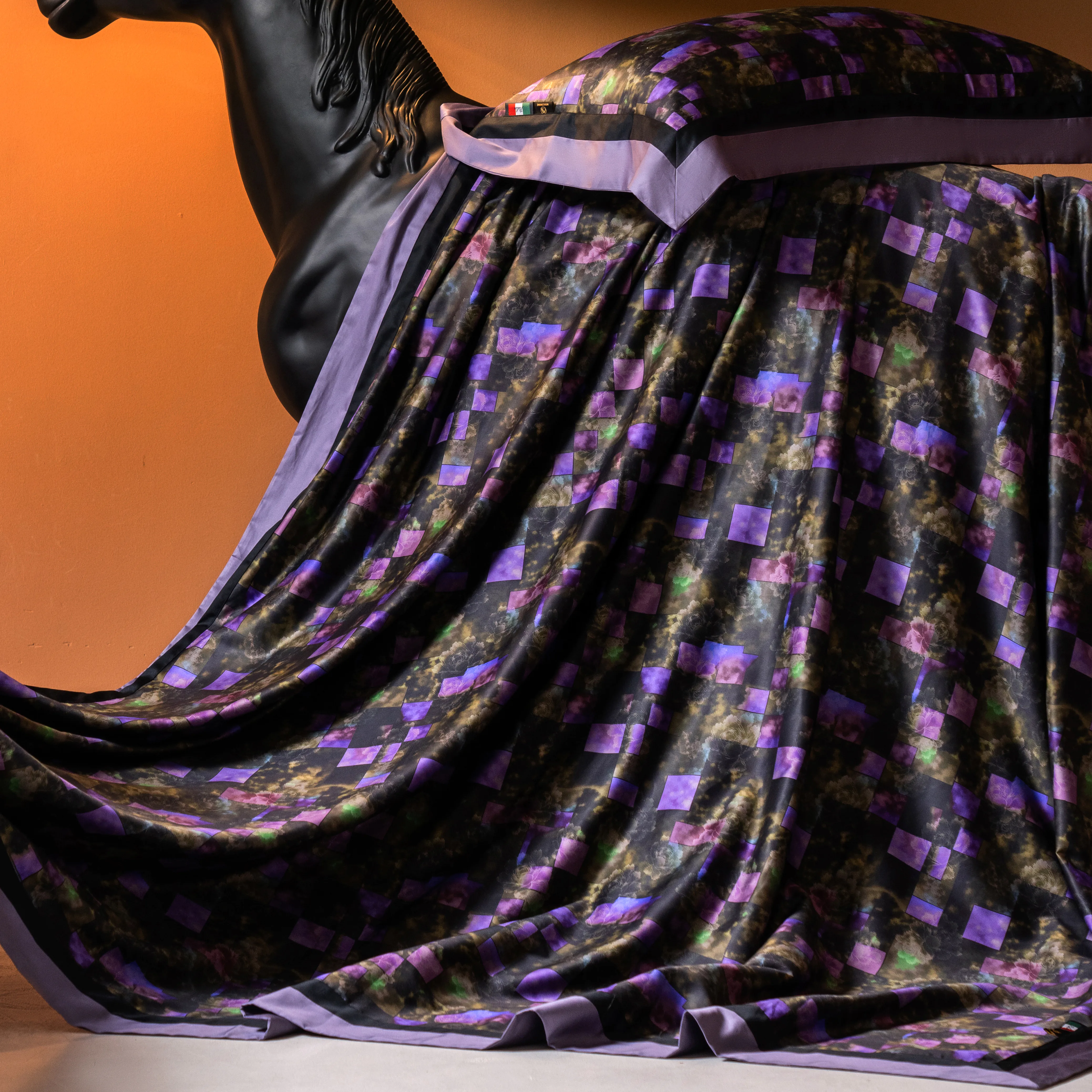 Moody Dark Academia Floral Mosaic 100S Long-Staple Cotton Bedding Set05 Moody Dark Academia Floral Mosaic 100S Long Staple Cotton Bedding Set05