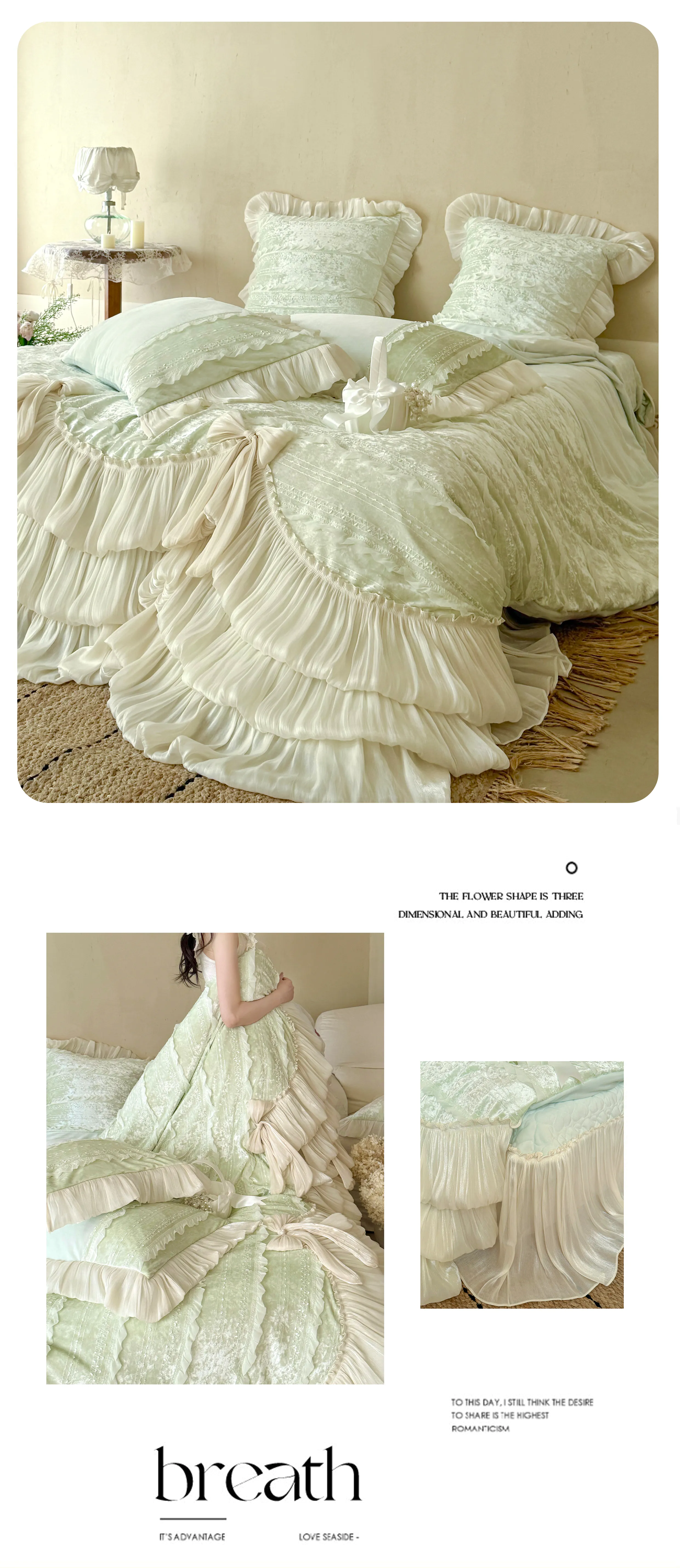 Princess-Baby-Velvet-Tiered-Pleated-Skirt-Hem-Duvet-Cover-Set-Bedroom-Decor19
