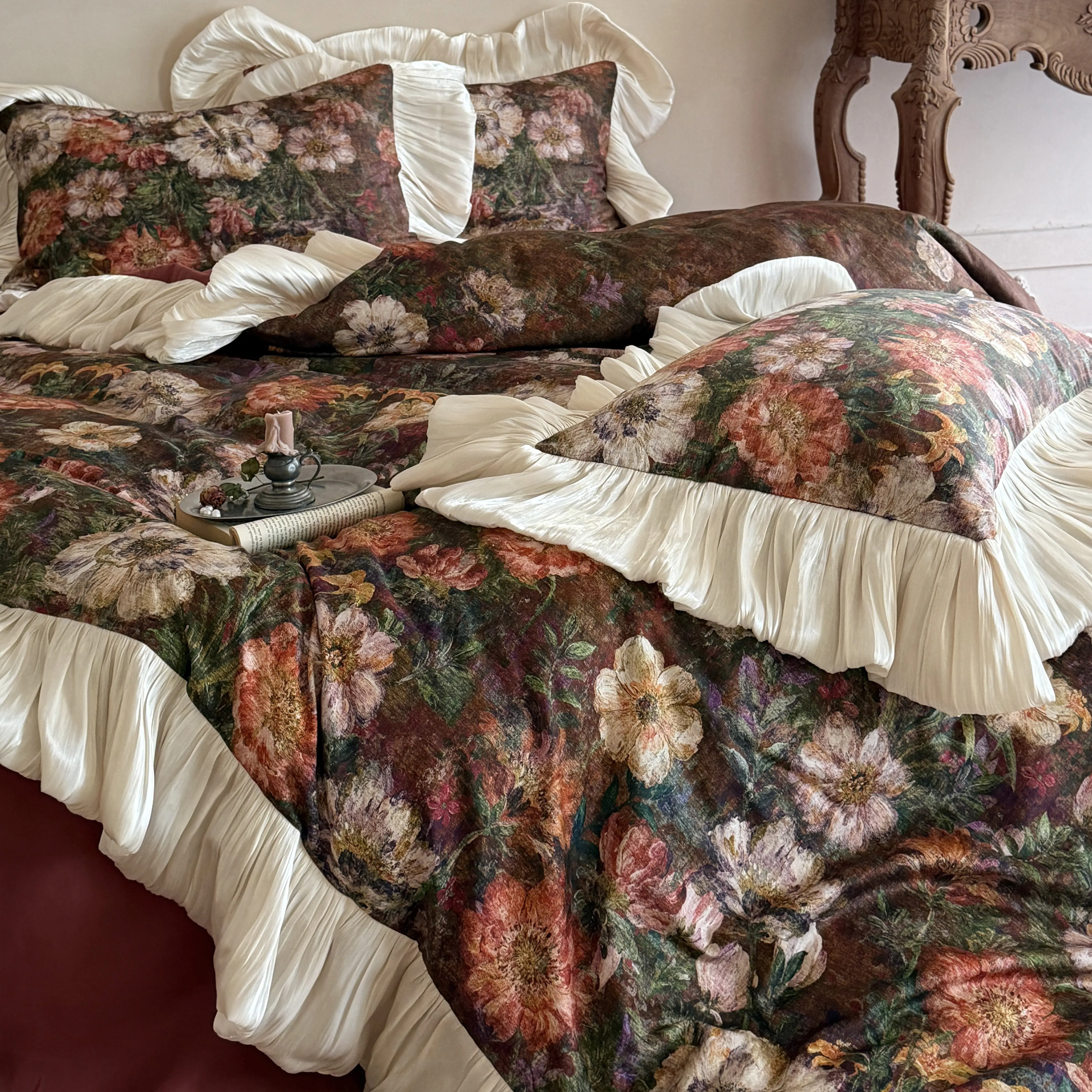 Romantic Monet Garden Oil Painting Floral 50S Cotton Duvet Cover Set03 Romantic Monet Garden Oil Painting Floral 50S Cotton Duvet Cover Set03