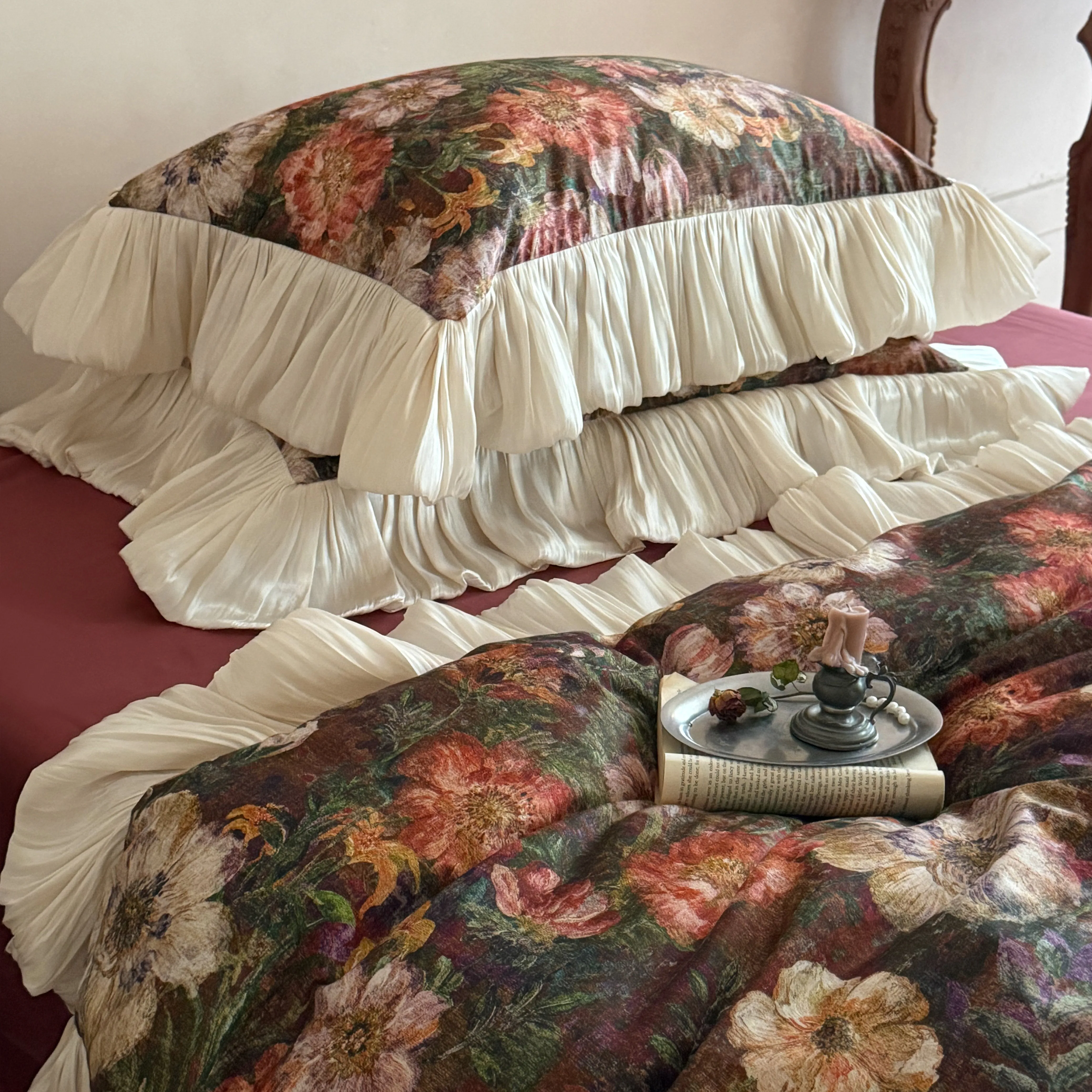 Romantic Monet Garden Oil Painting Floral 50S Cotton Duvet Cover Set06 Romantic Monet Garden Oil Painting Floral 50S Cotton Duvet Cover Set06