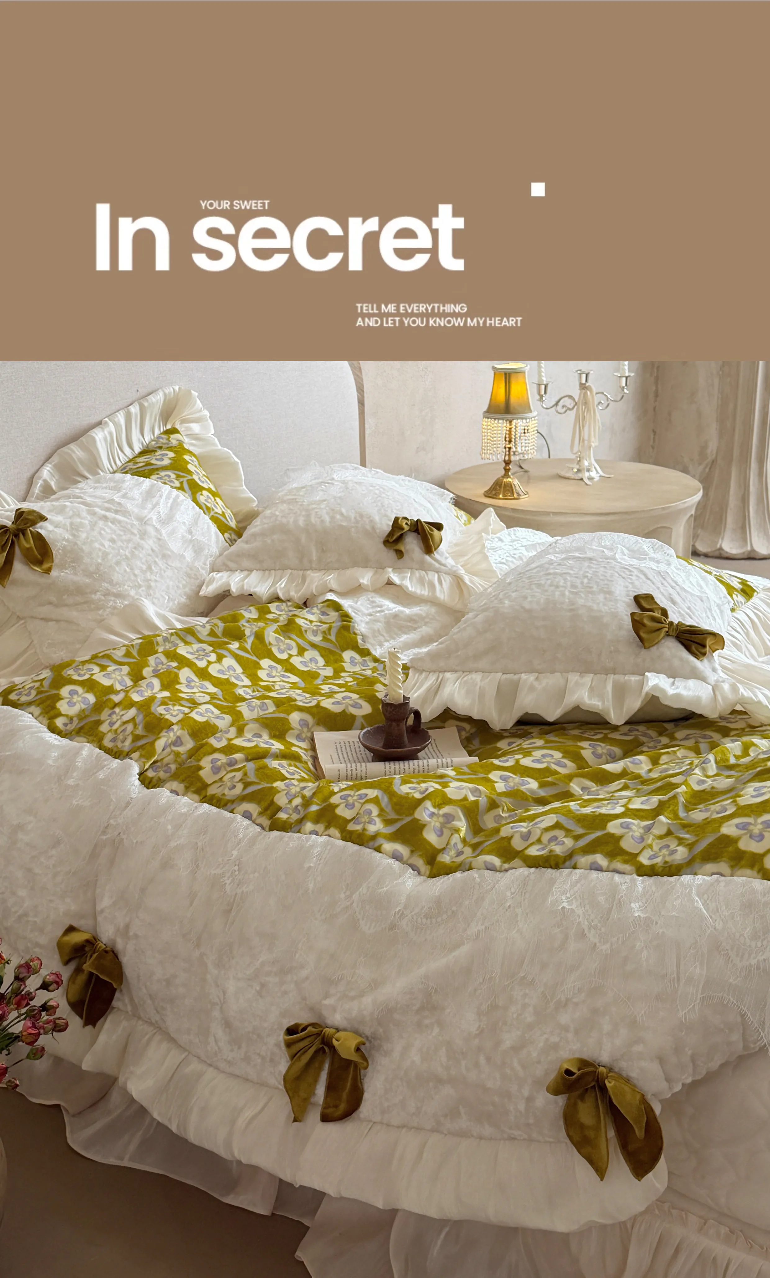 Soft-380g-High-Weight-Milk-Velvet-Olive-Green-Floral-Quilt-Cover-4-Pcs-Set11