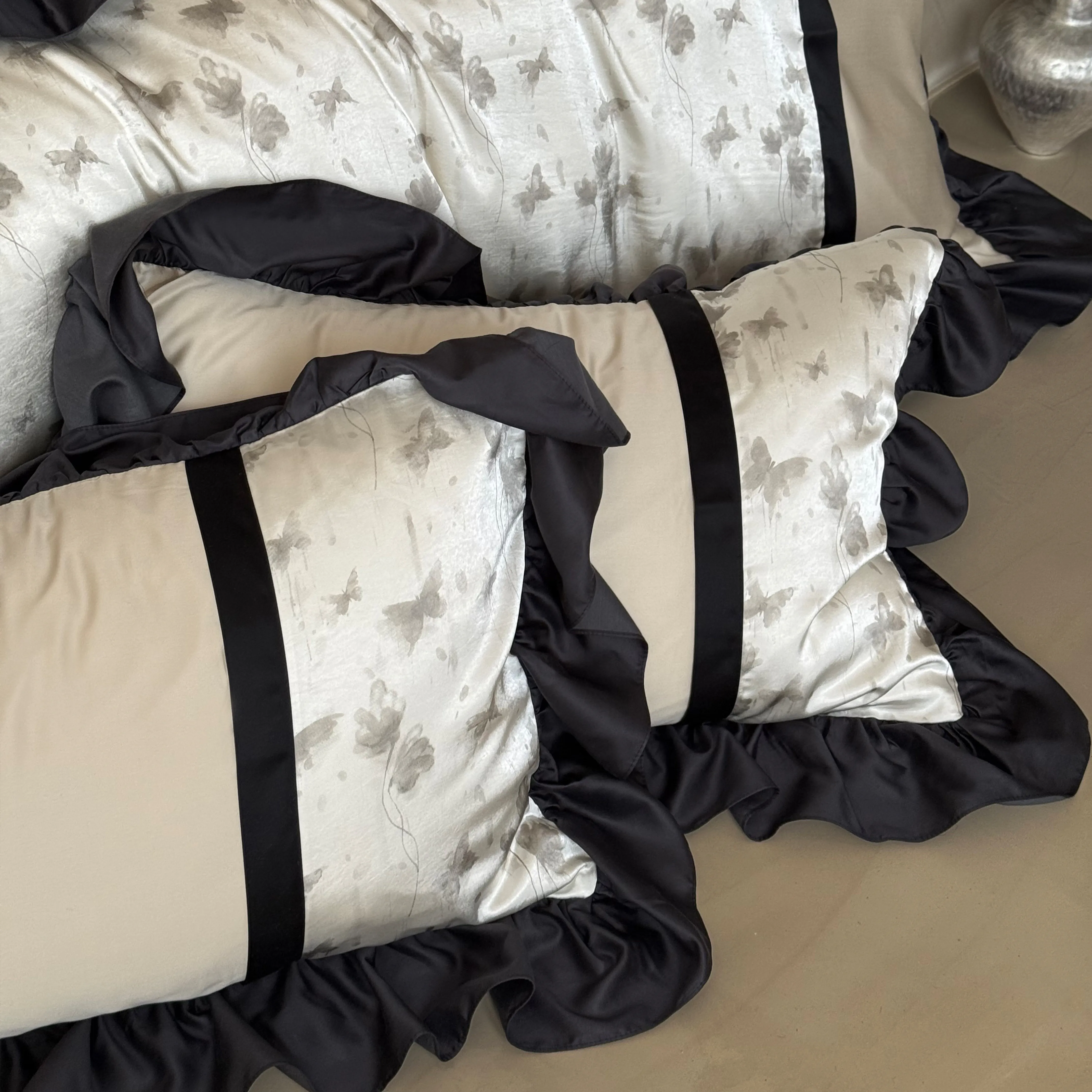 Soft Floral Butterfly Print Brushed Cotton 4-Piece Bed Sheet Pillowcases Set06 Soft Floral Butterfly Print Brushed Cotton 4 Piece Bed Sheet Pillowcases Set06