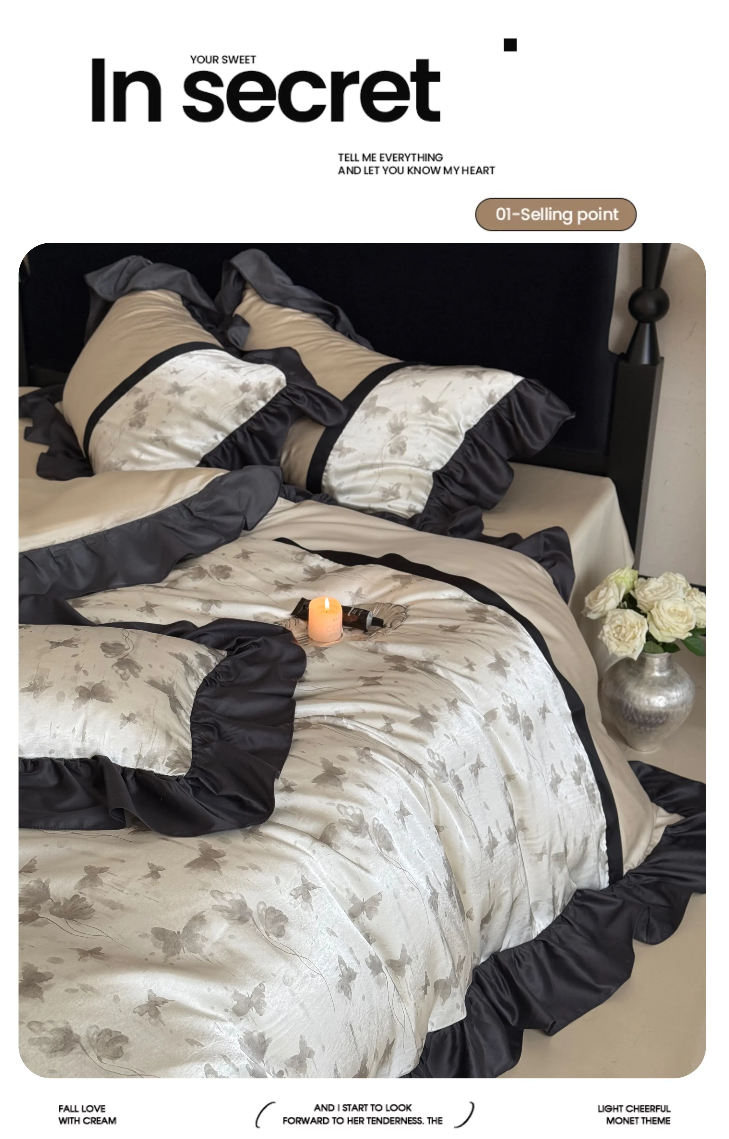 Soft-Floral-Butterfly-Print-Brushed-Cotton-4-Piece-Bed-Sheet-Pillowcases-Set09