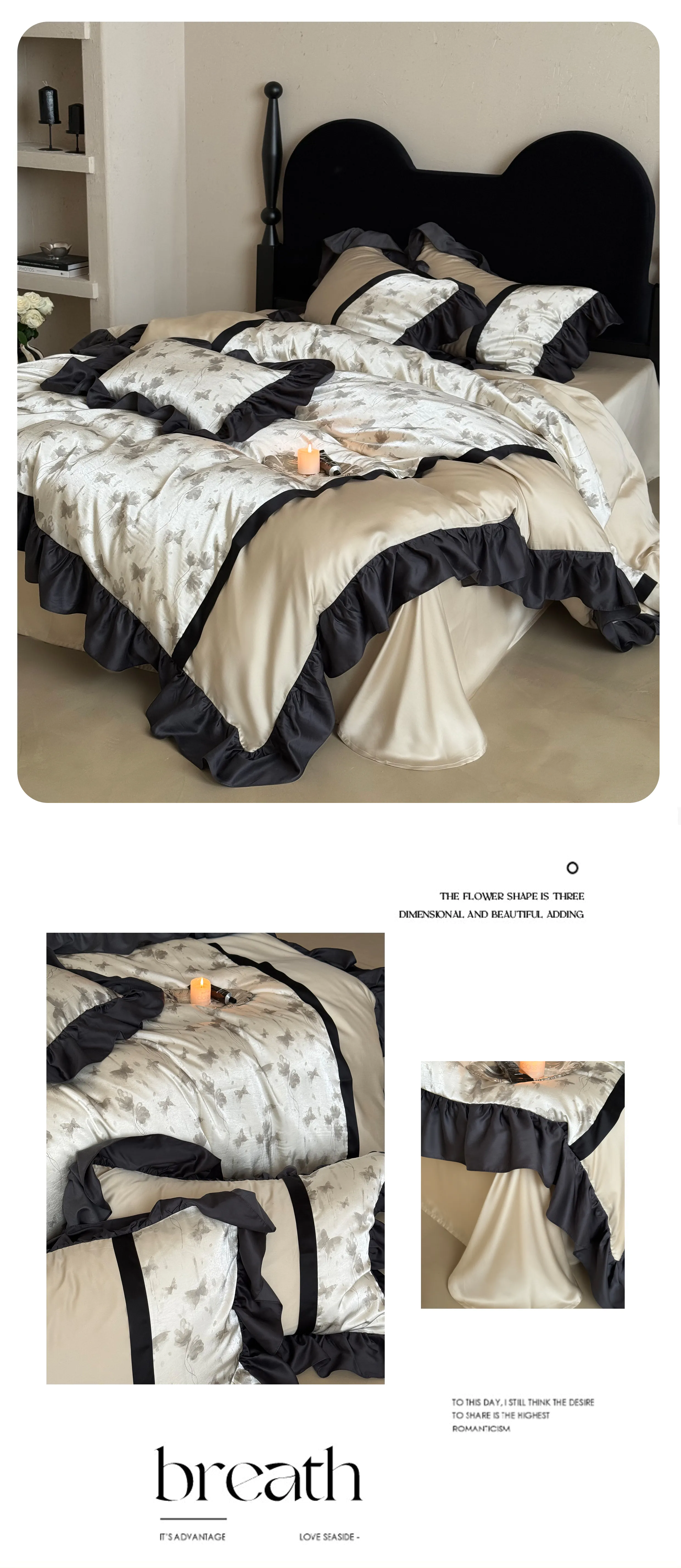 Soft-Floral-Butterfly-Print-Brushed-Cotton-4-Piece-Bed-Sheet-Pillowcases-Set10