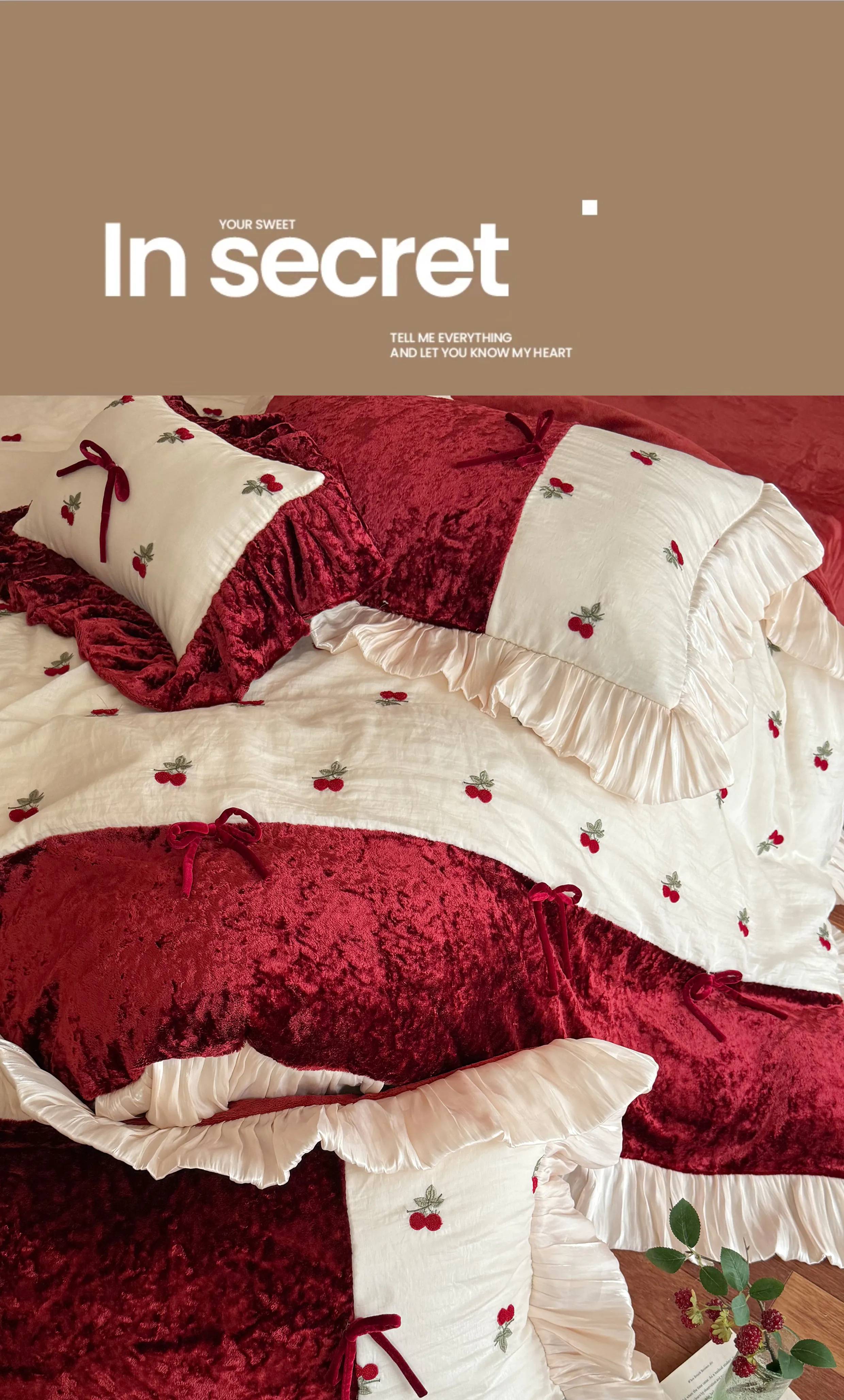 Sweetheart-Cherry-Embroidery-Crushed-Milk-Velvet-Fleece-4-Piece-Bedding-Set11