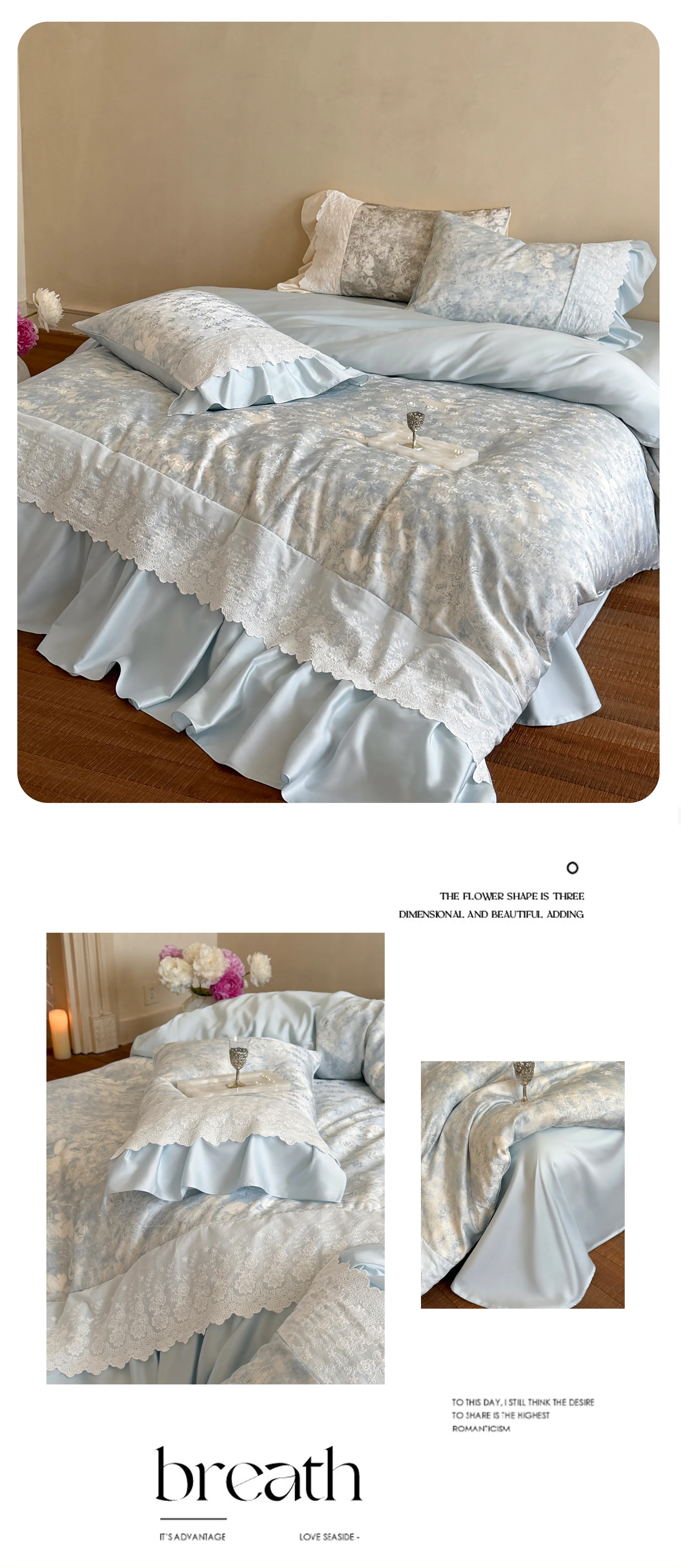 Vintage-Light-Blue-Botanical-Floral-Print-100S-Cotton-4-Piece-Bedding-Set10